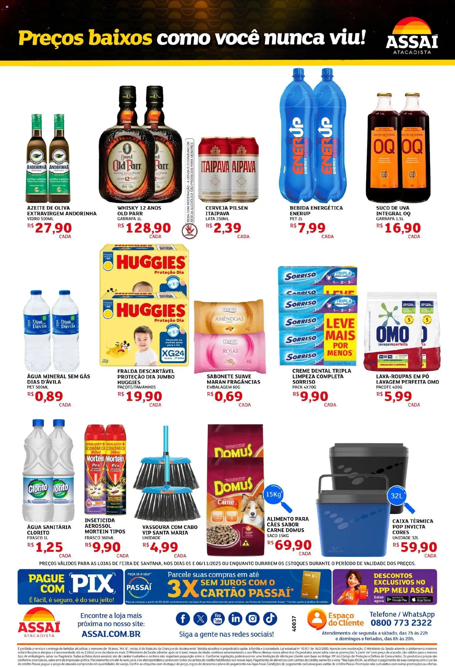 Assaí Atacadista Folheto - válido de 05.11.2025 | Página: 2 | Produtos: Pó, Cerveja, Pneus, Creme dental