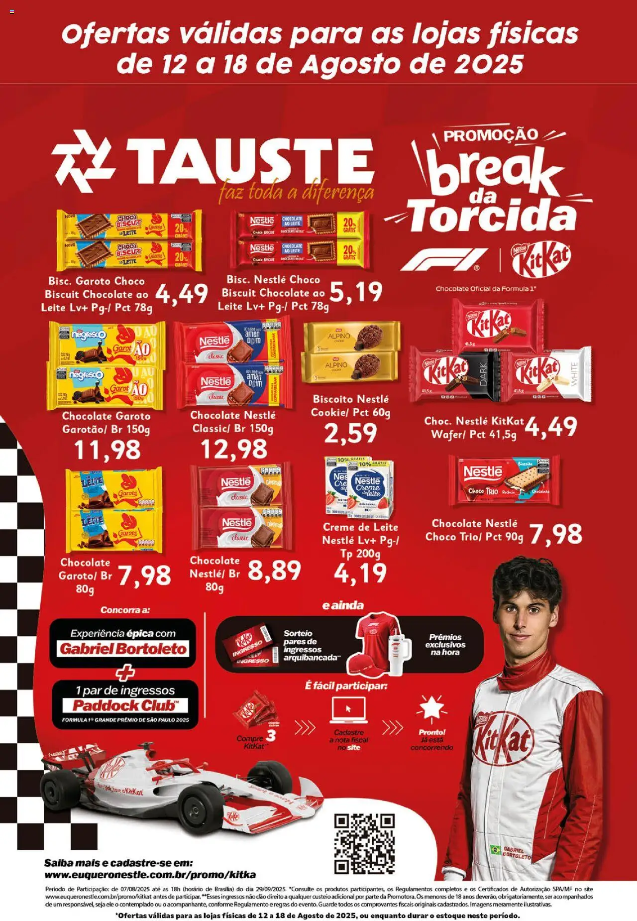 Tauste Folheto - válido de 12.08.2025 | Página: 1 | Produtos: Biscoito, Leite, Chocolate, Creme