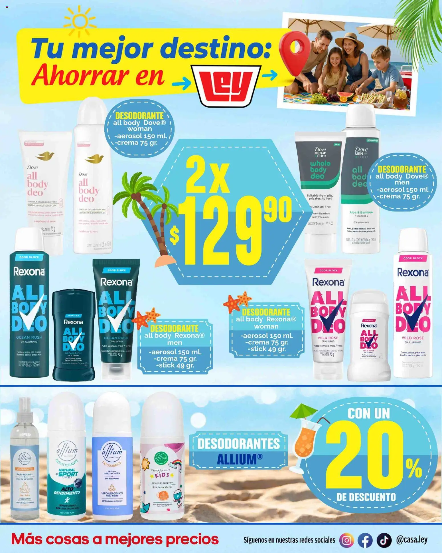 Nuevas ofertas de Casa Ley válidas en toda la República Mexicana desde el 13.03.2026. ¡Encuentra las mejores ofertas en Casa Ley folleto Tu mejor destino Frontera! | Página: 20 | Productos: Desodorante, Crema, Sales, Body