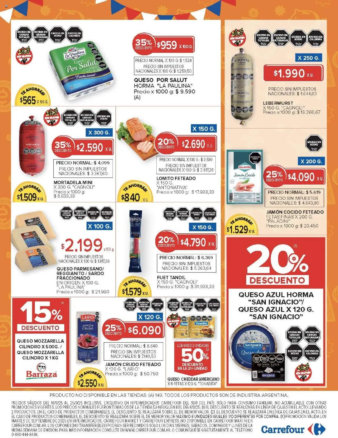 Carrefour ofertas - Comodoro │ válido desde el 18.09.2025 | Página: 3 | Productos: Sobre, Jamón crudo, Jamón, Té