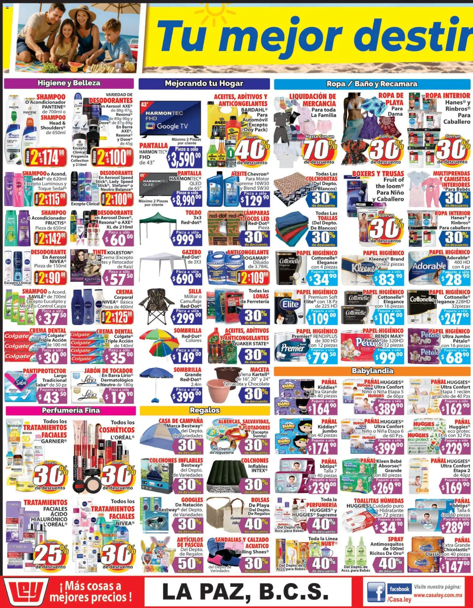 Nuevas ofertas de Casa Ley válidas en toda la República Mexicana desde el 31.03.2026. ¡Encuentra las mejores ofertas en Casa Ley folleto Autoservicio La Paz, BCS! | Página: 3 | Productos: Aceite, Sandalias, Baño, Maceta