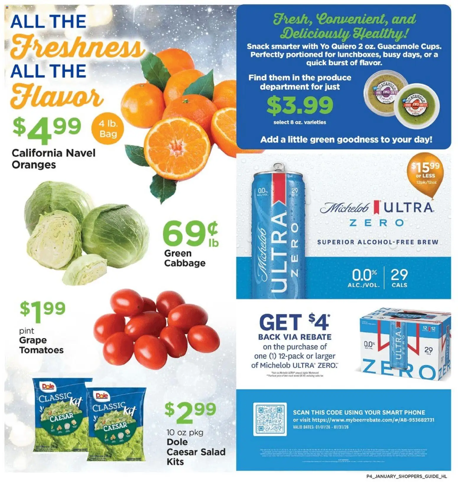 Homeland Bring Savings Home Shopper's Guide - valid from 01.01.2026 | Page: 4 | Products: Oranges, Tomatoes, Cabbage, Phone
