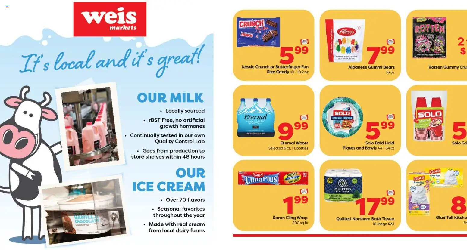Weis Weekly Ad - valid from 12.03.2026 | Page: 8 | Products: Milk, Cream, Ice cream, Water