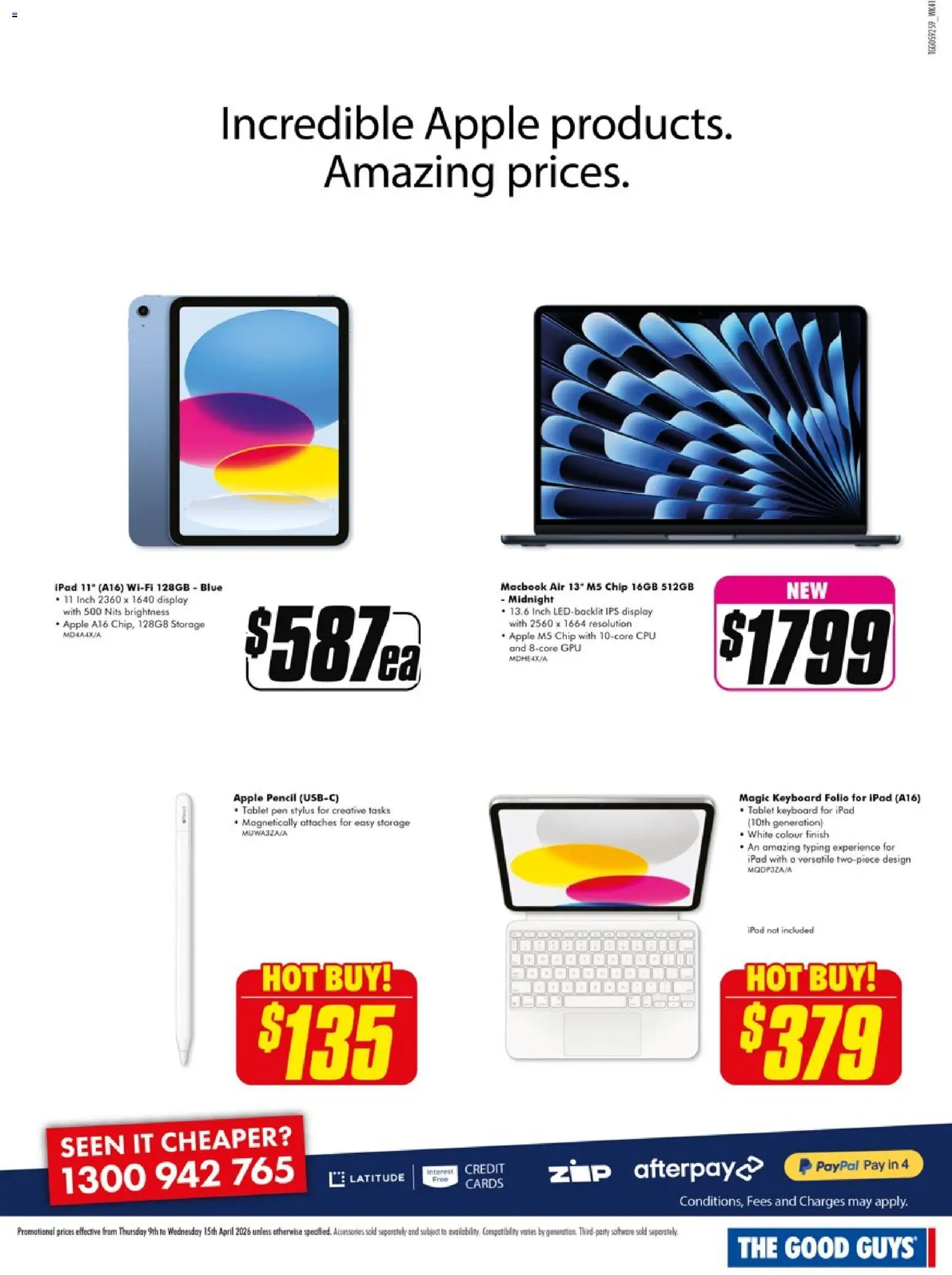 The Good Guys catalogue - valid from 08.04.2026 | Page: 22 | Products: Tablet, Keyboard, Ipod, Pencil