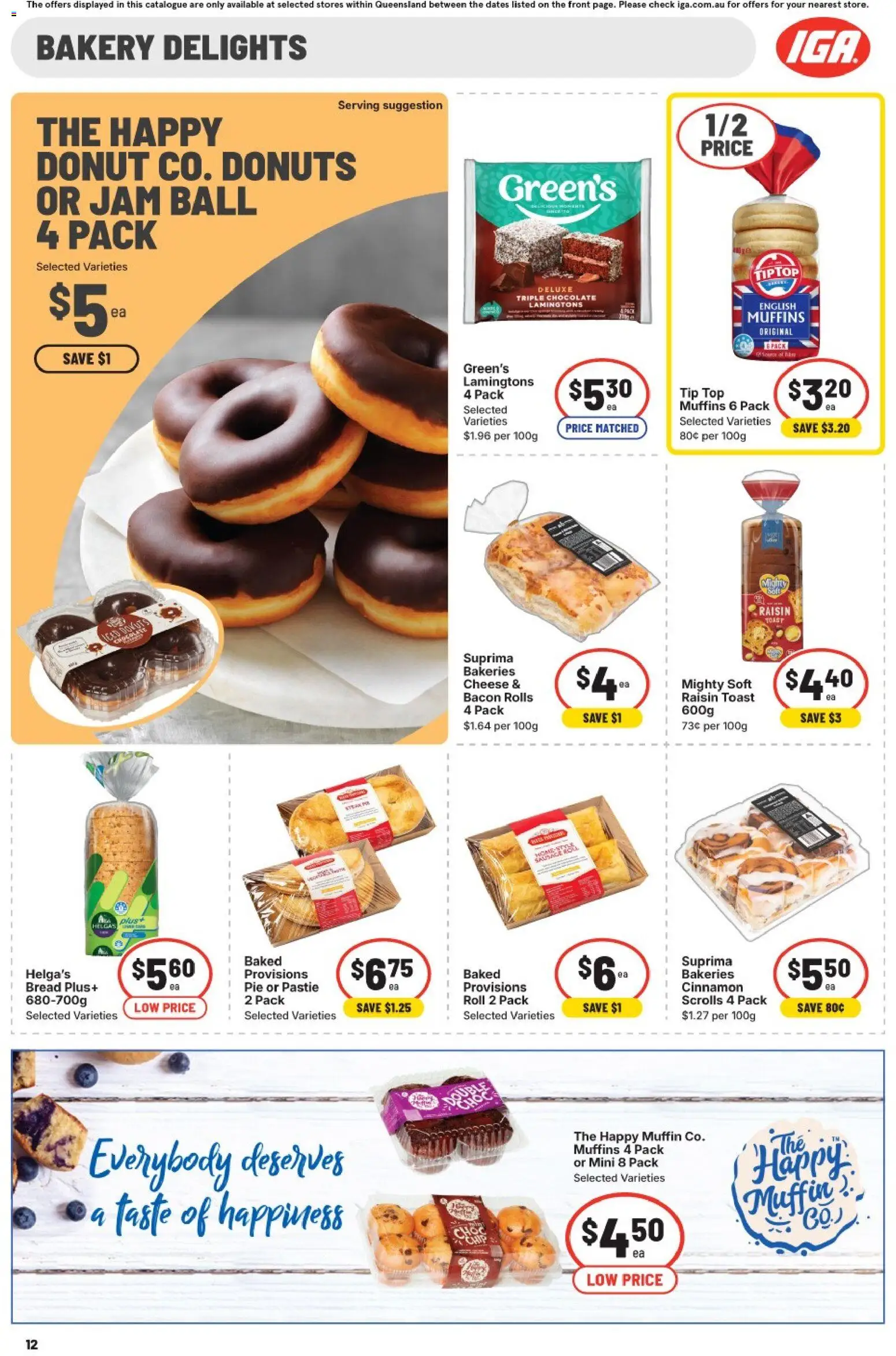 IGA catalogue - valid from 07.01.2026 | Page: 15 | Products: Bread, Chocolate, Muffins, Lamingtons