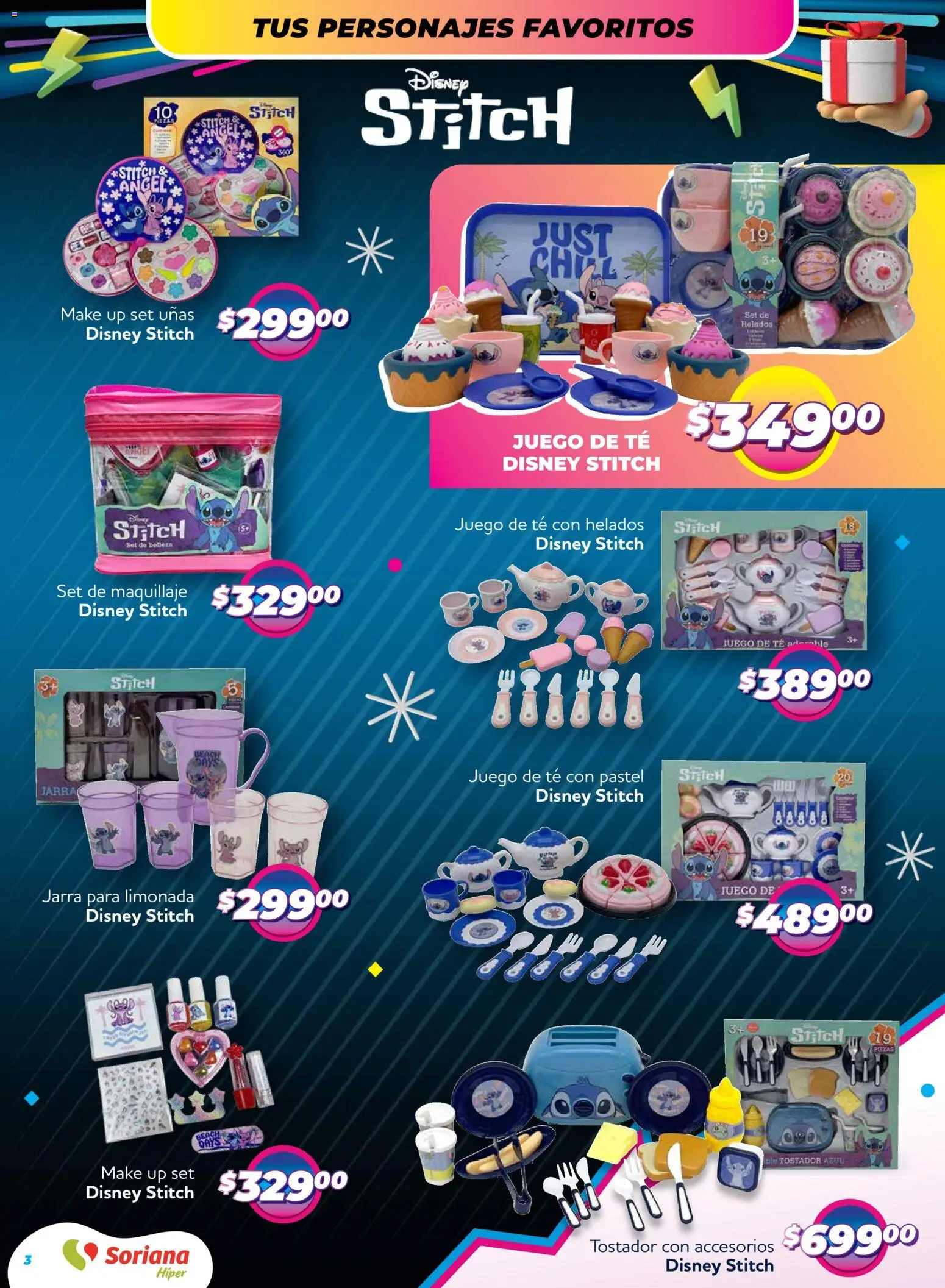 Nuevas ofertas de Soriana válidas en toda la República Mexicana desde el 27.11.2025. ¡Encuentra las mejores ofertas en Soriana - Reino de los Juguetes Híper Nacional! | Página: 3 | Productos: Pastel, Té, Maquillaje, Jarra