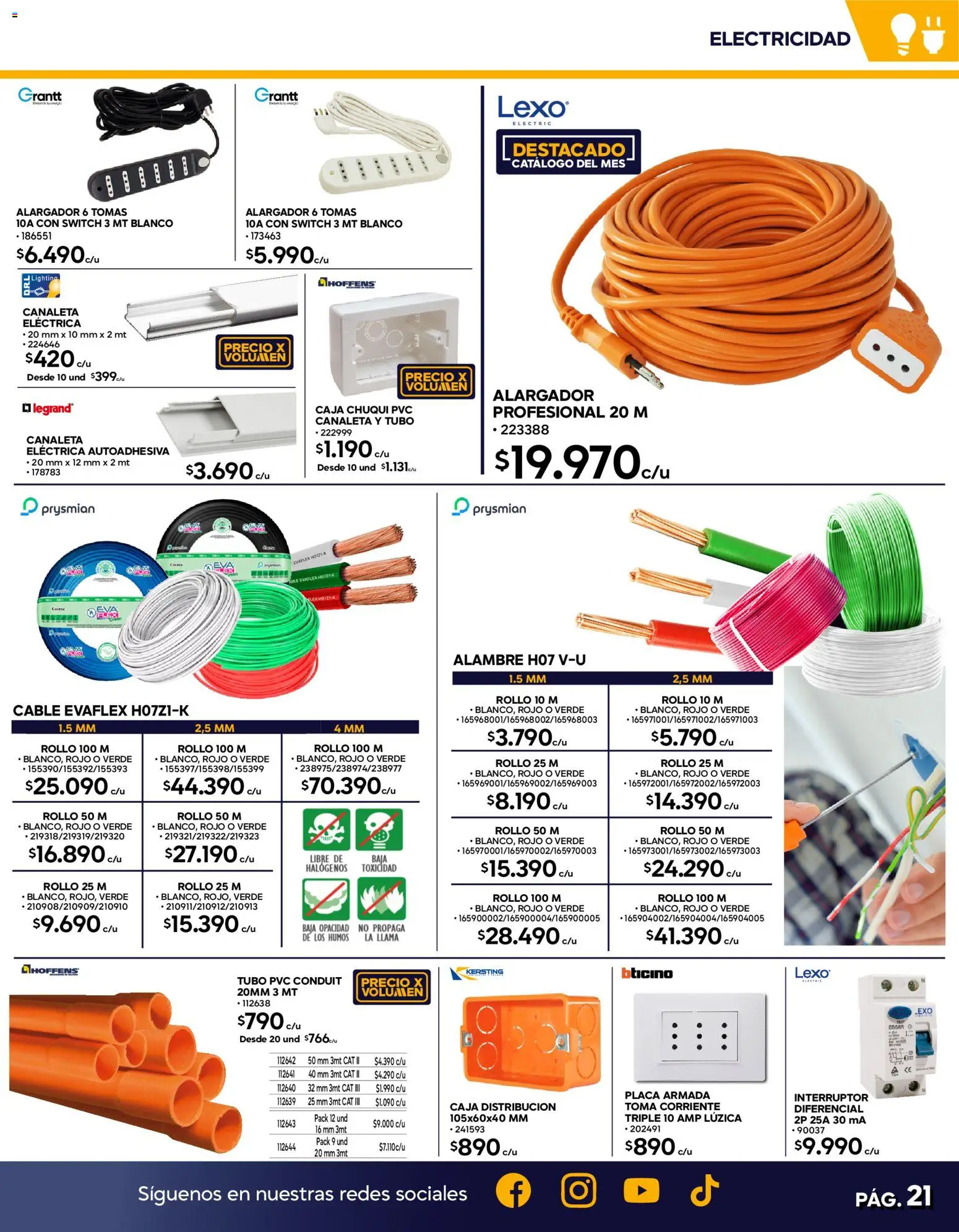 Construmart Ofertas │ válido desde el 01.04.2026 | Página: 21 | Productos: Cable, Interruptor, Caja, Canaleta