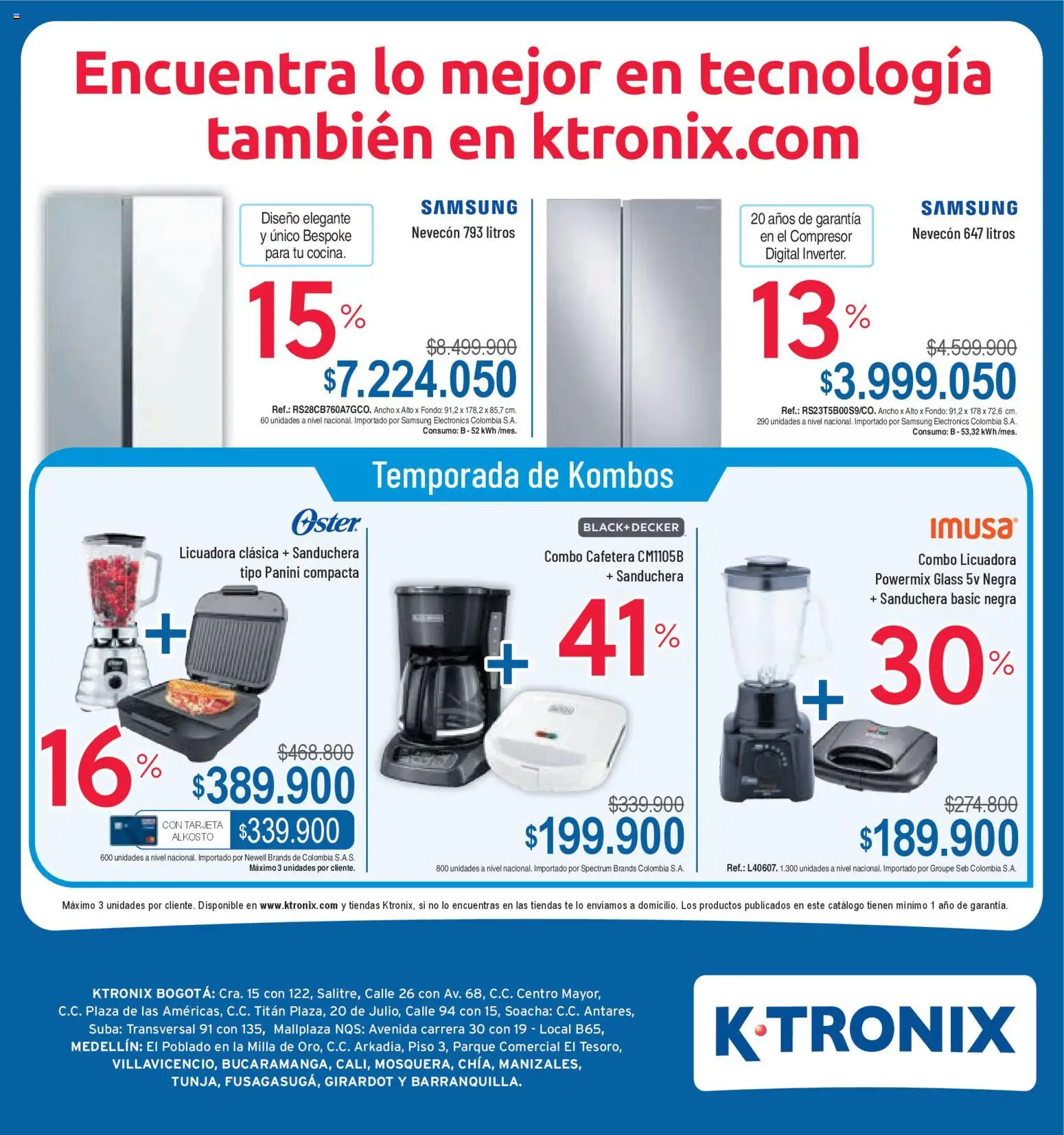 Ktronix revista - valida desde el 15.11.2025 | Página: 8 | Productos: Té, Sanduchera, Cafetera, Licuadora