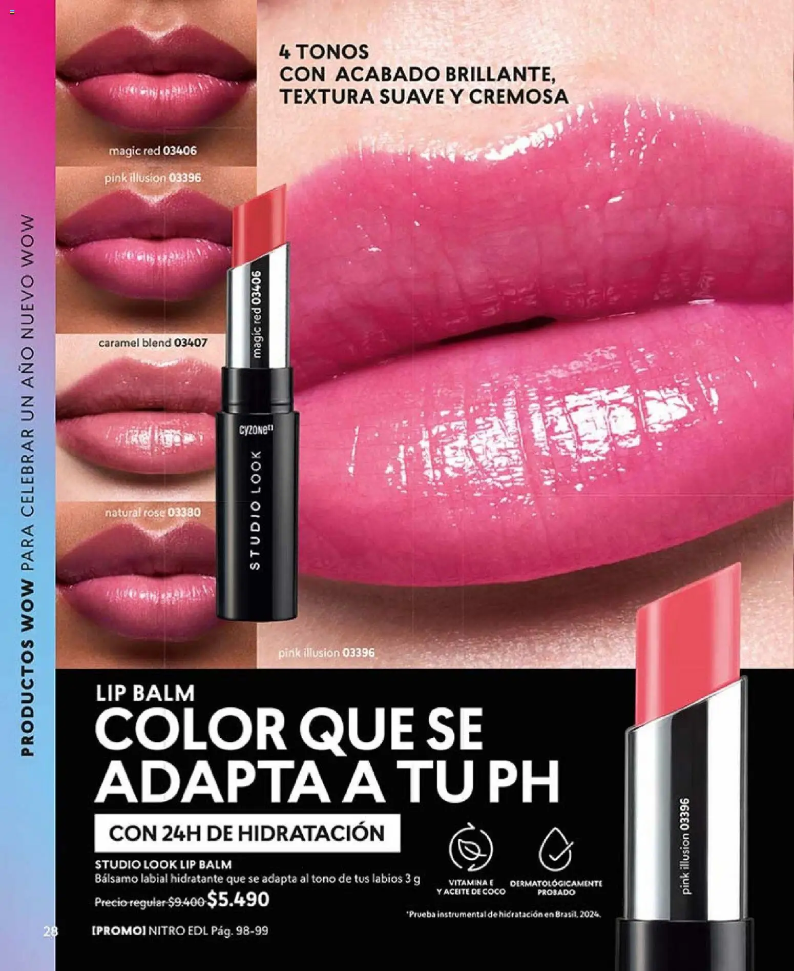 Catálogo CyZone Campaña 1 │ válido desde el 01.01.2026 | Página: 28 | Productos: Bálsamo, Labial, Aceite