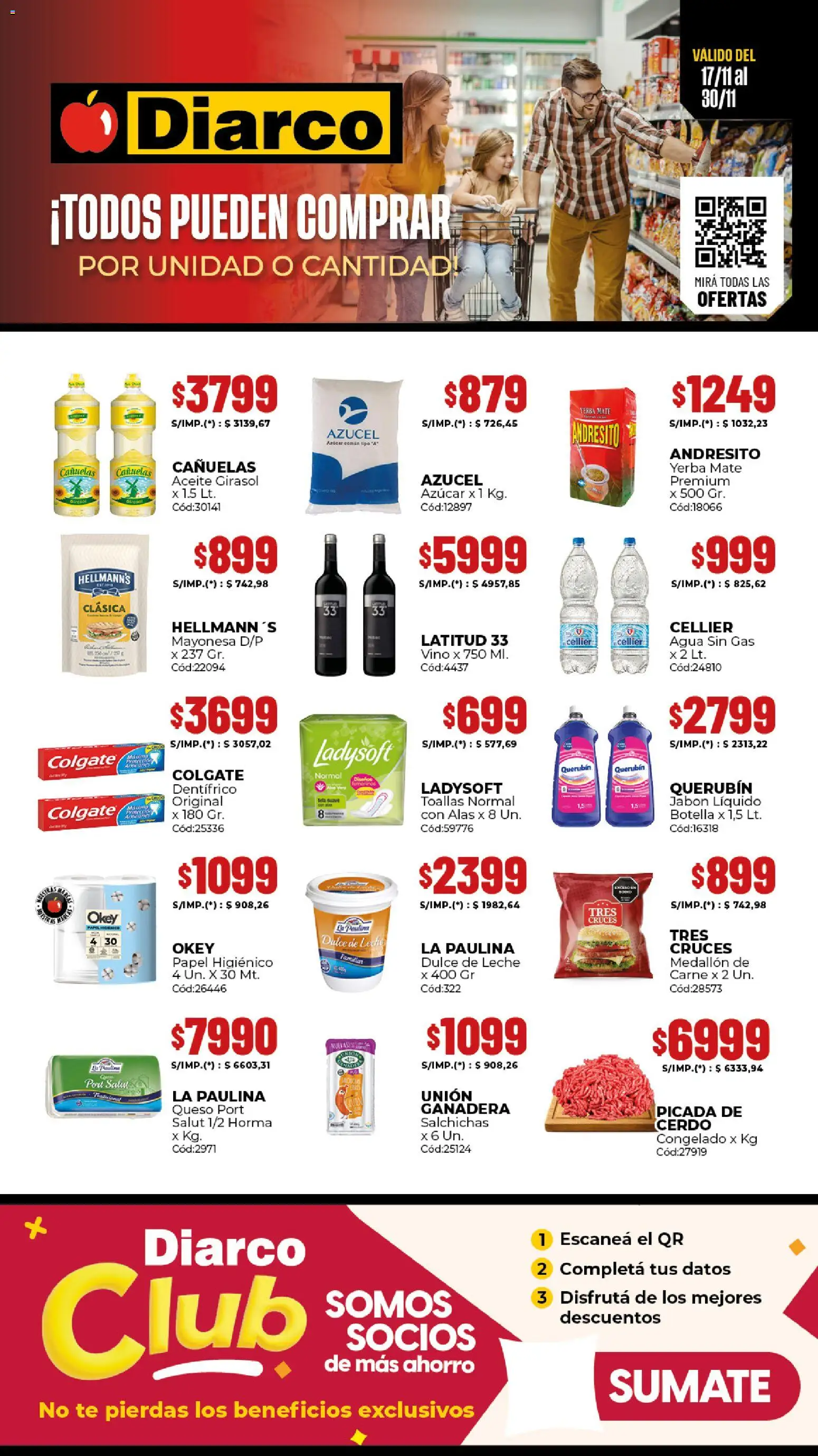 Diarco - Ofertas Especiales │ válido desde el 17.11.2025 | Página: 1 | Productos: Botella, Toallas, Yerba, Jabón líquido