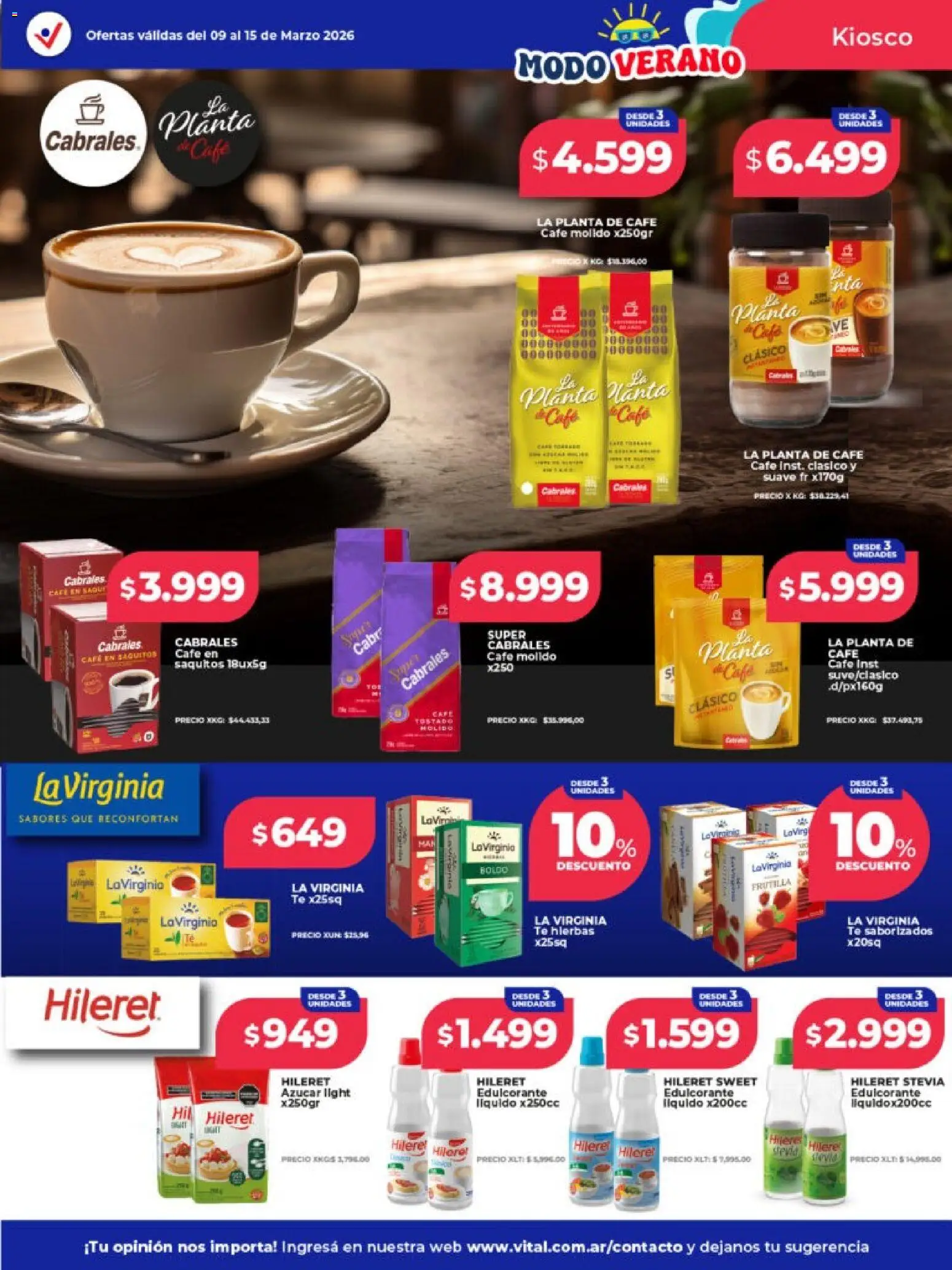 Vital - Ofertas - Posadas │ válido desde el 09.03.2026 | Página: 12 | Productos: Frutilla, Azucar, Café, Planta