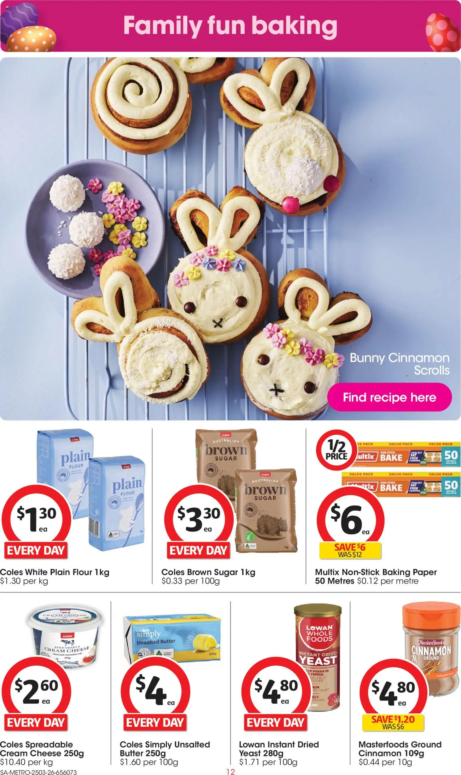 Coles catalogue - valid from 25.03.2026 | Page: 12 | Products: Butter, Cheese, Flour, Fridge