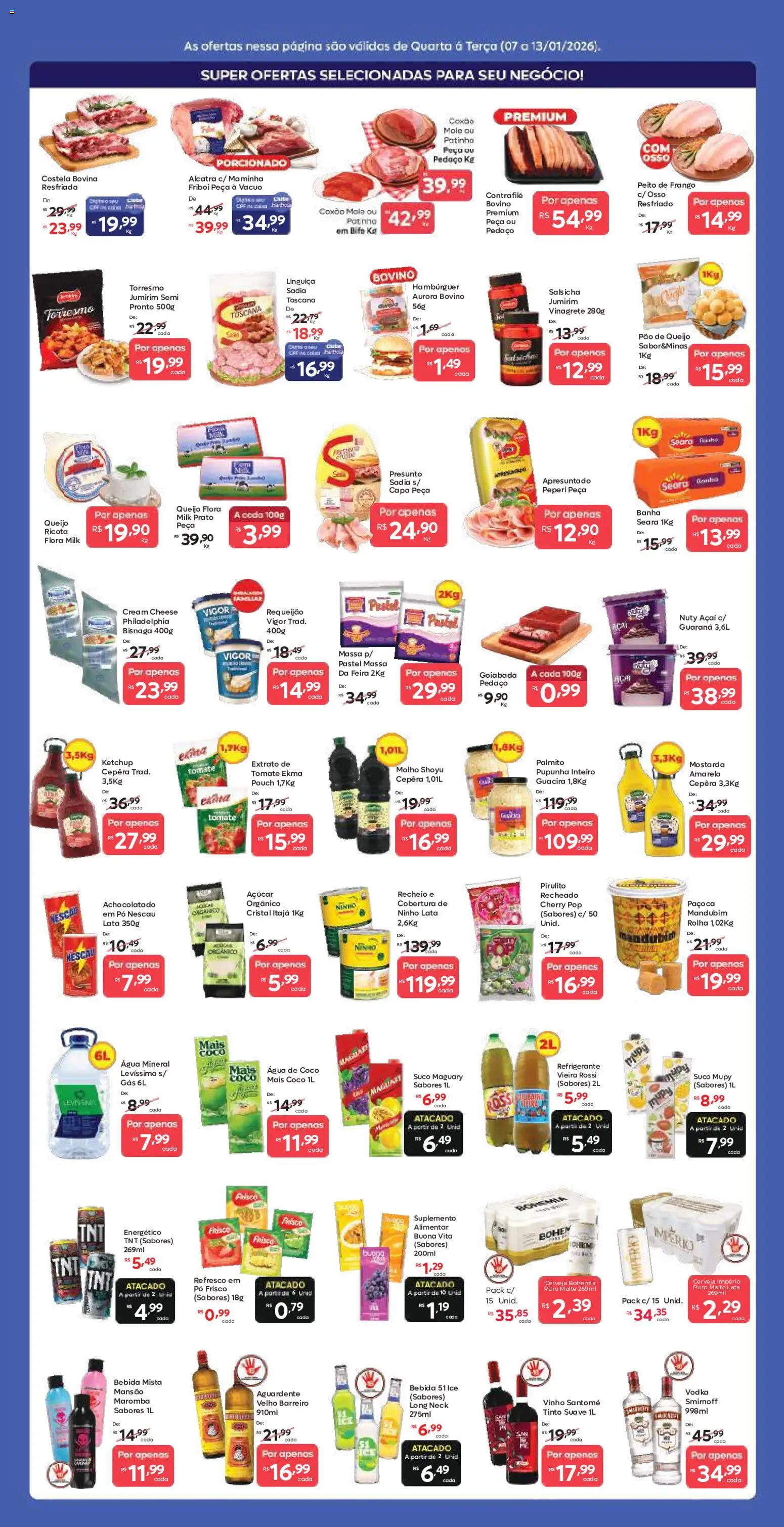 Barbosa Supermercados Folheto - válido de 07.01.2026 | Página: 2 | Produtos: Pupunha, Salsicha, Queijo, Requeijão