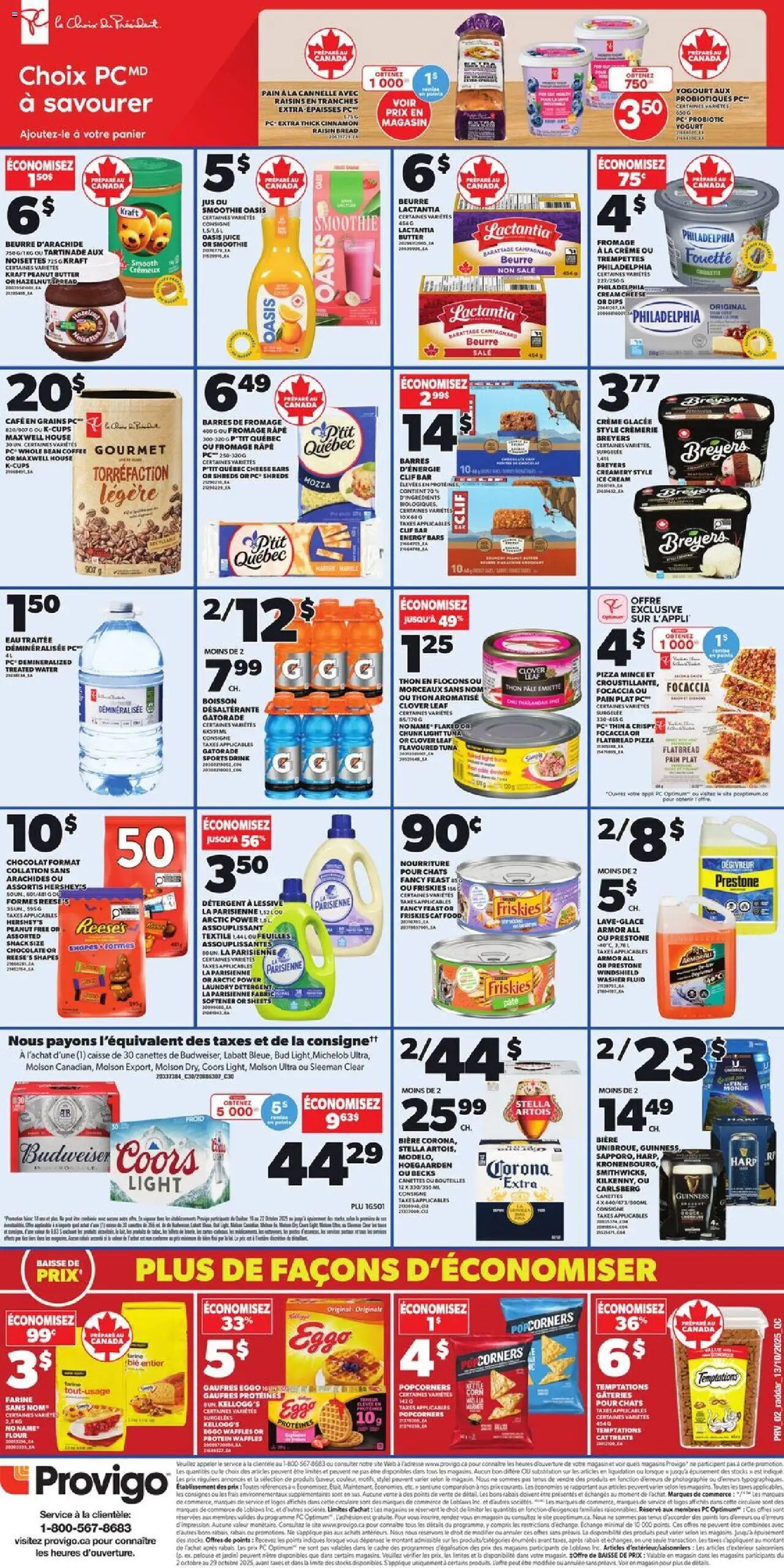 Provigo flyer valid from 16.10.2025 | Page: 2 | Products: Ice cream, Coffee, Chocolate, Juice