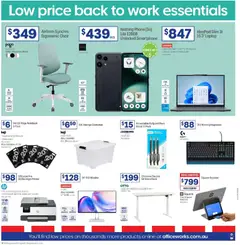 Preview of Officeworks Catalogue  - valid from 17.02.2026 | Page: 24 | Products: Desk, Notebook, Keyboard, Weight