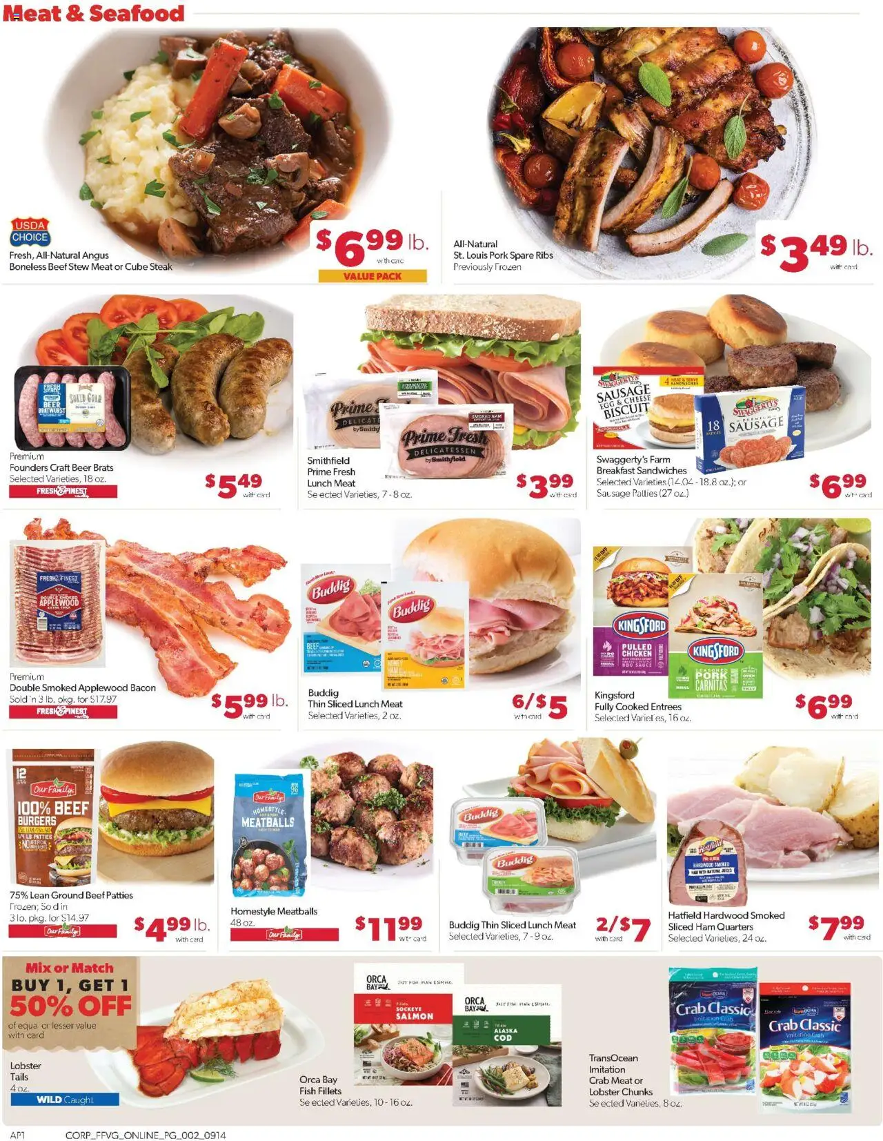Family Fare Weekly Ad - valid from 14.09.2025 | Page: 6 | Products: Beer, Pork, Fish, Sauce