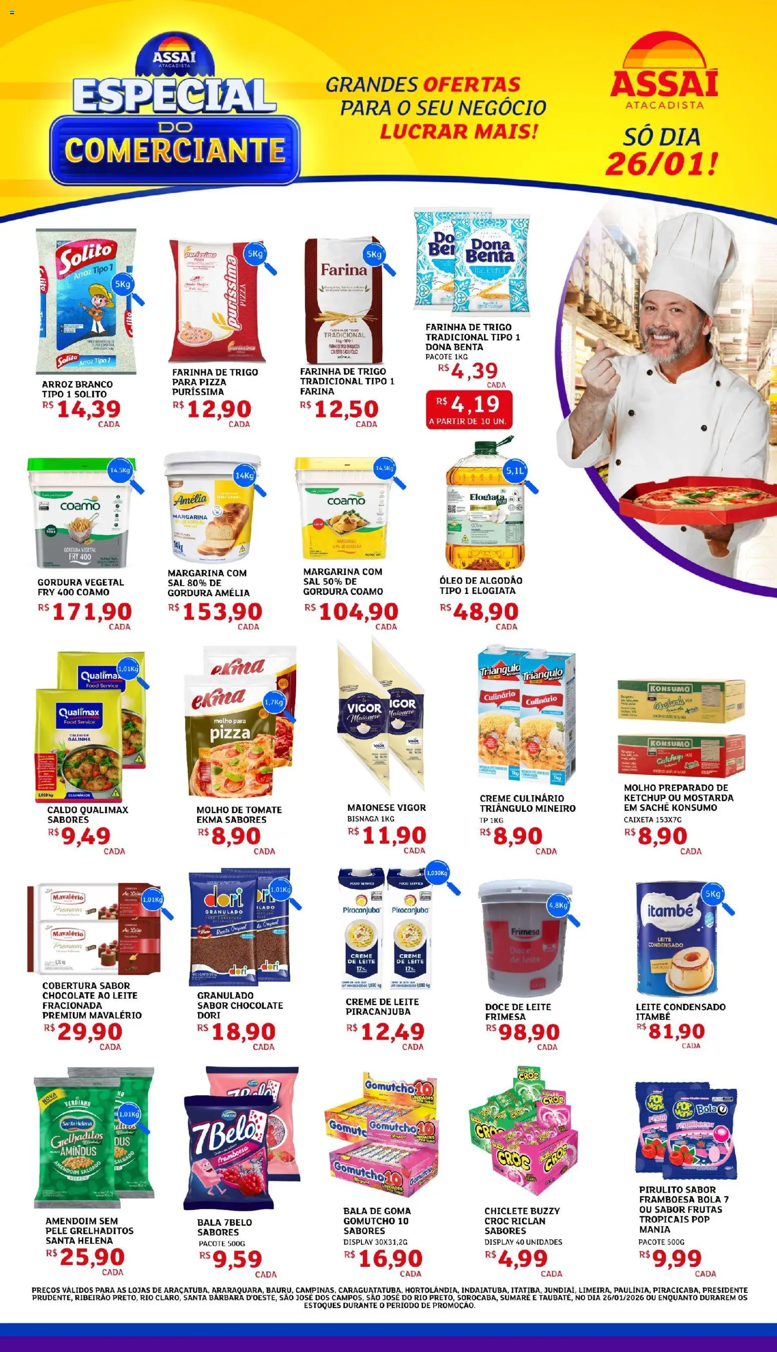 Assaí Atacadista Folheto - válido de 26.01.2026 | Página: 1 | Produtos: Amendoim, Algodão, Doce de leite, Margarina