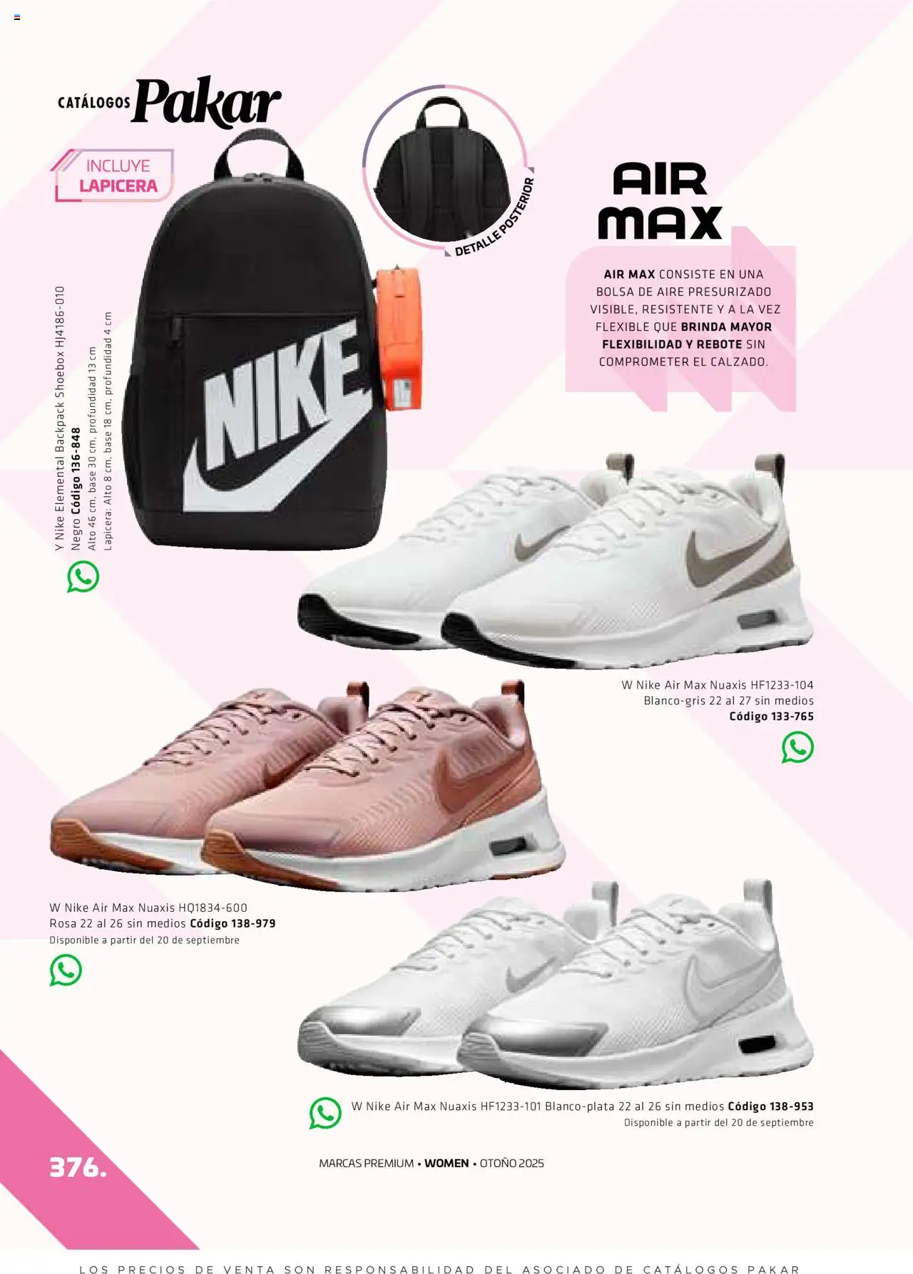 Nuevas ofertas de SC Pakar válidas en toda la República Mexicana desde el 29.08.2025. ¡Encuentra las mejores ofertas en SC Pakar - Catálogo Otoño Women! | Página: 376 | Productos: Bolsa, Flexible