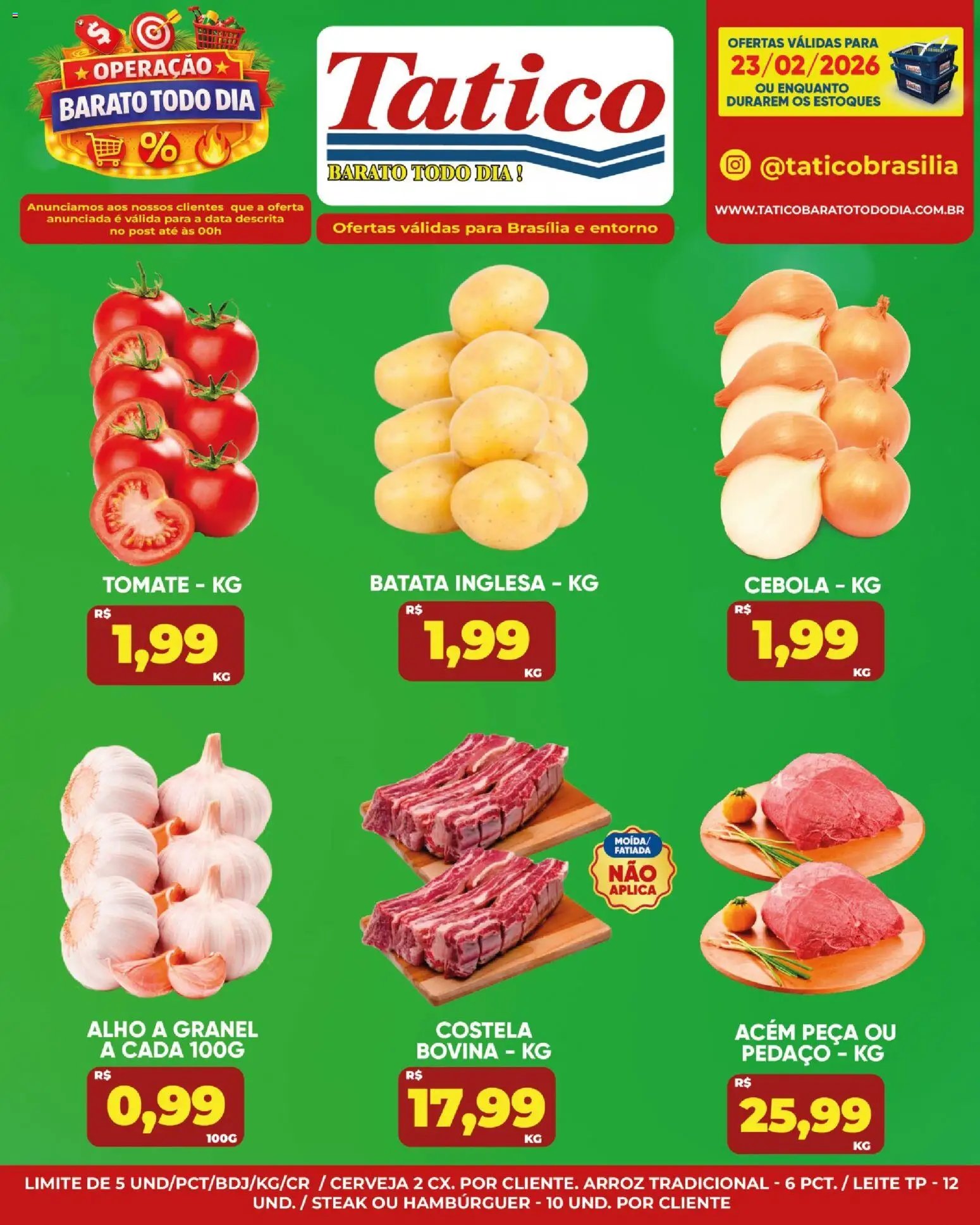 Tatico Folheto - válido de 23.02.2026 | Página: 11 | Produtos: Alho, Cebola, Acém, Hambúrguer