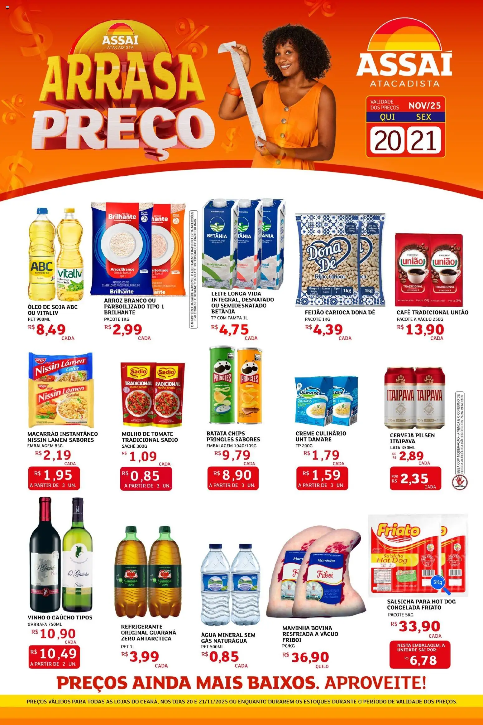 Assaí Atacadista Folheto - válido de 20.11.2025 | Página: 1 | Produtos: Óleo, Cerveja, Macarrão, Carne