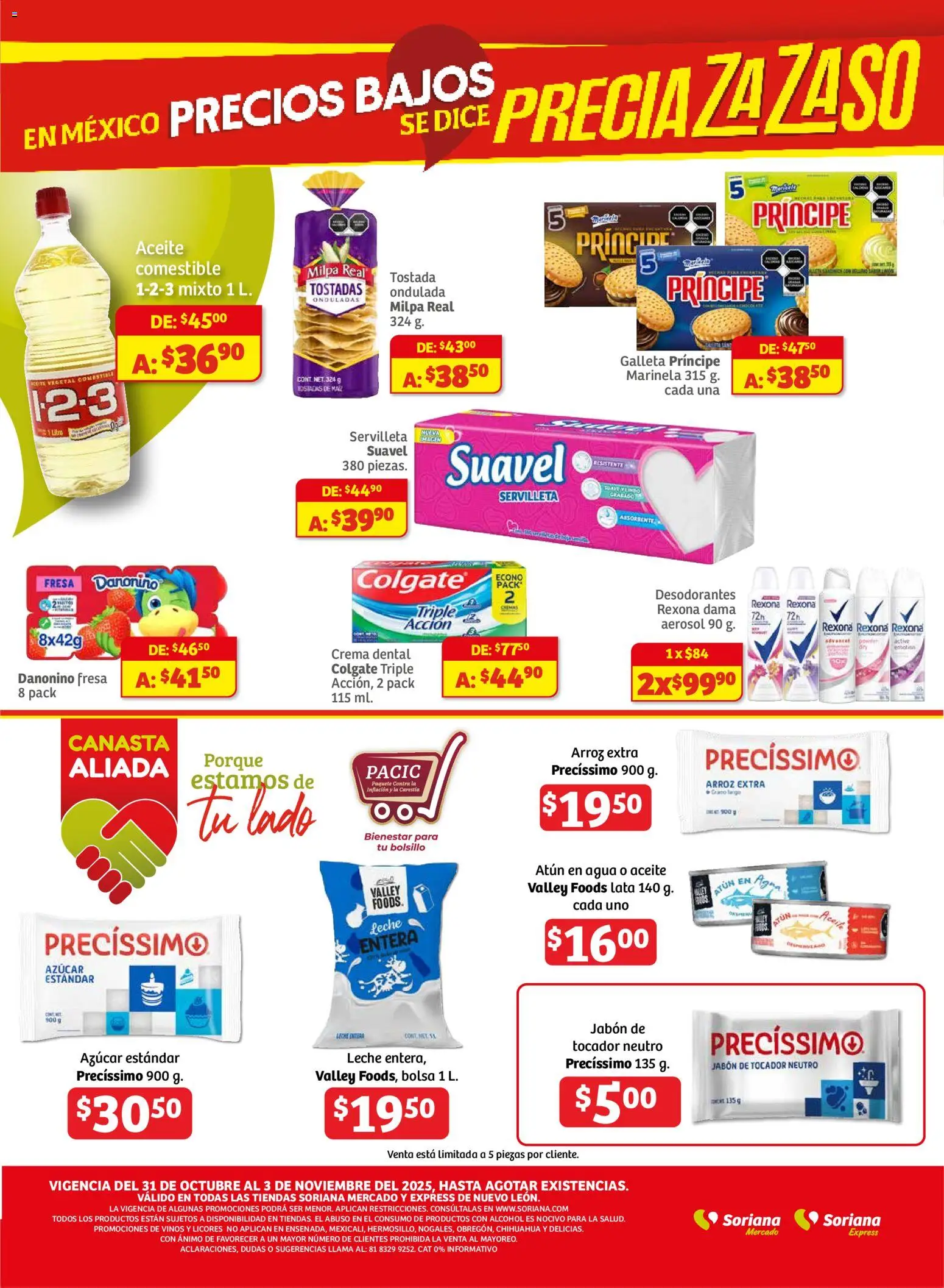 Nuevas ofertas de Soriana válidas en toda la República Mexicana desde el 31.10.2025. ¡Encuentra las mejores ofertas en Soriana - Fin de Semana Mercado: Nuevo León! | Página: 3 | Productos: Fresa, Azúcar, Atún, Arroz