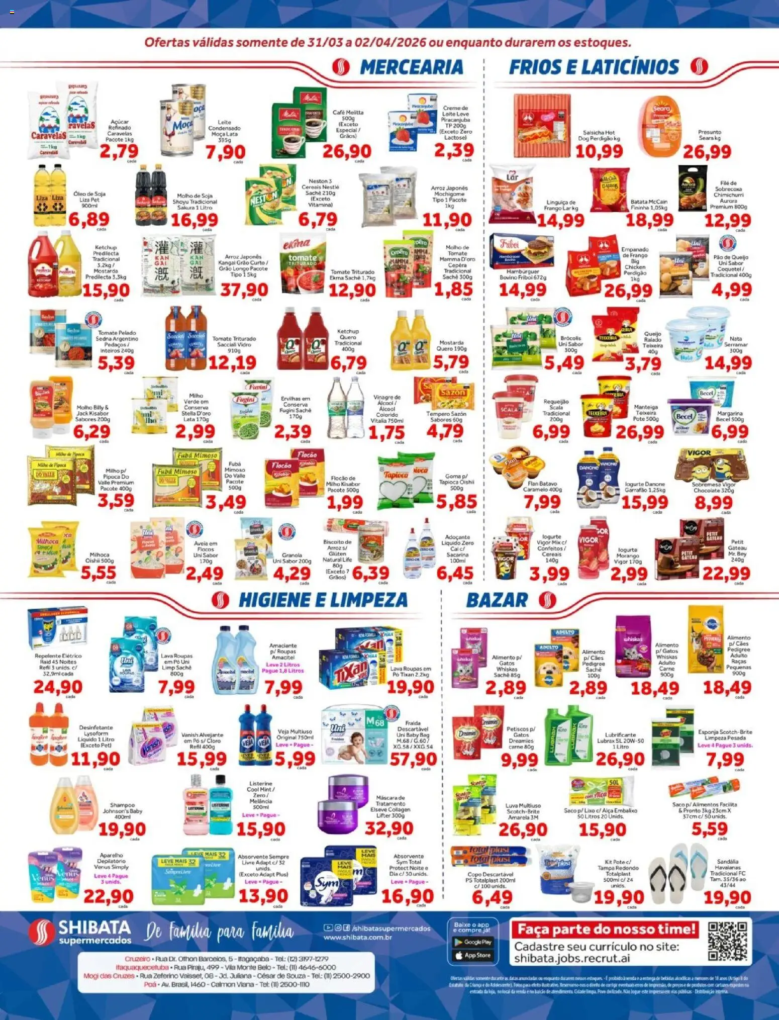 Shibata Folheto - válido de 31.03.2026 | Página: 2 | Produtos: Milho verde, Linguiça, Chocolate, Vanish