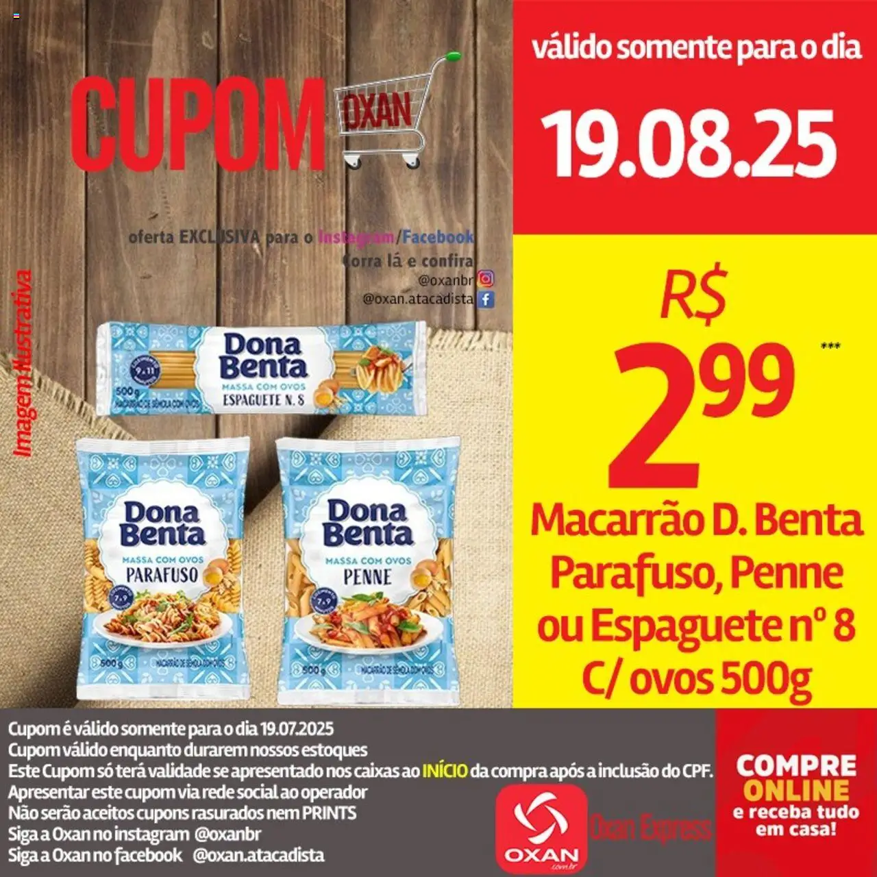 Oxan Atacadista Folheto - válido de 19.08.2025 | Página: 18 | Produtos: Espaguete, Ovos, Macarrão, Massa