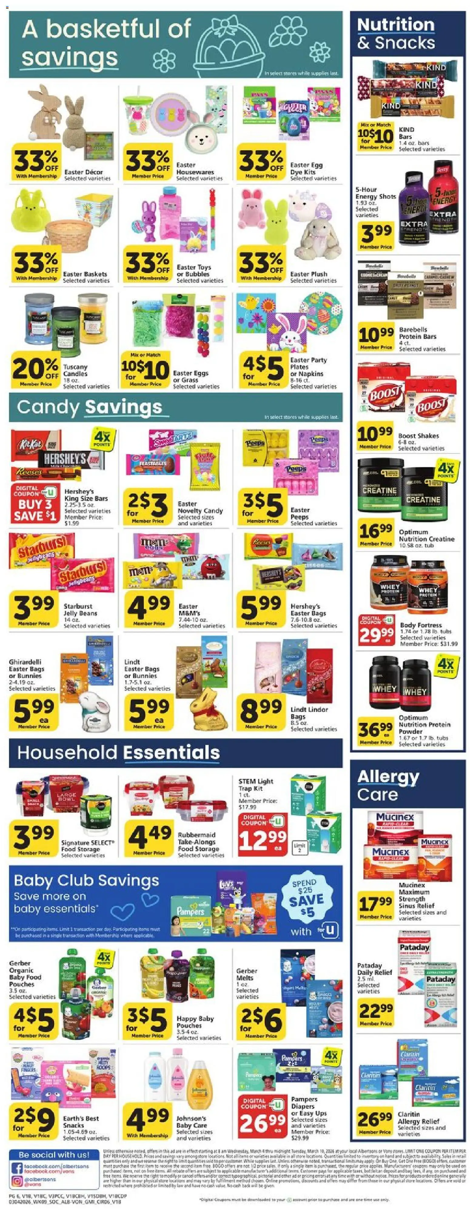 Vons Weekly Ad - valid from 04.03.2026 | Page: 5 | Products: Creatine, Powder, Baby food, Bag