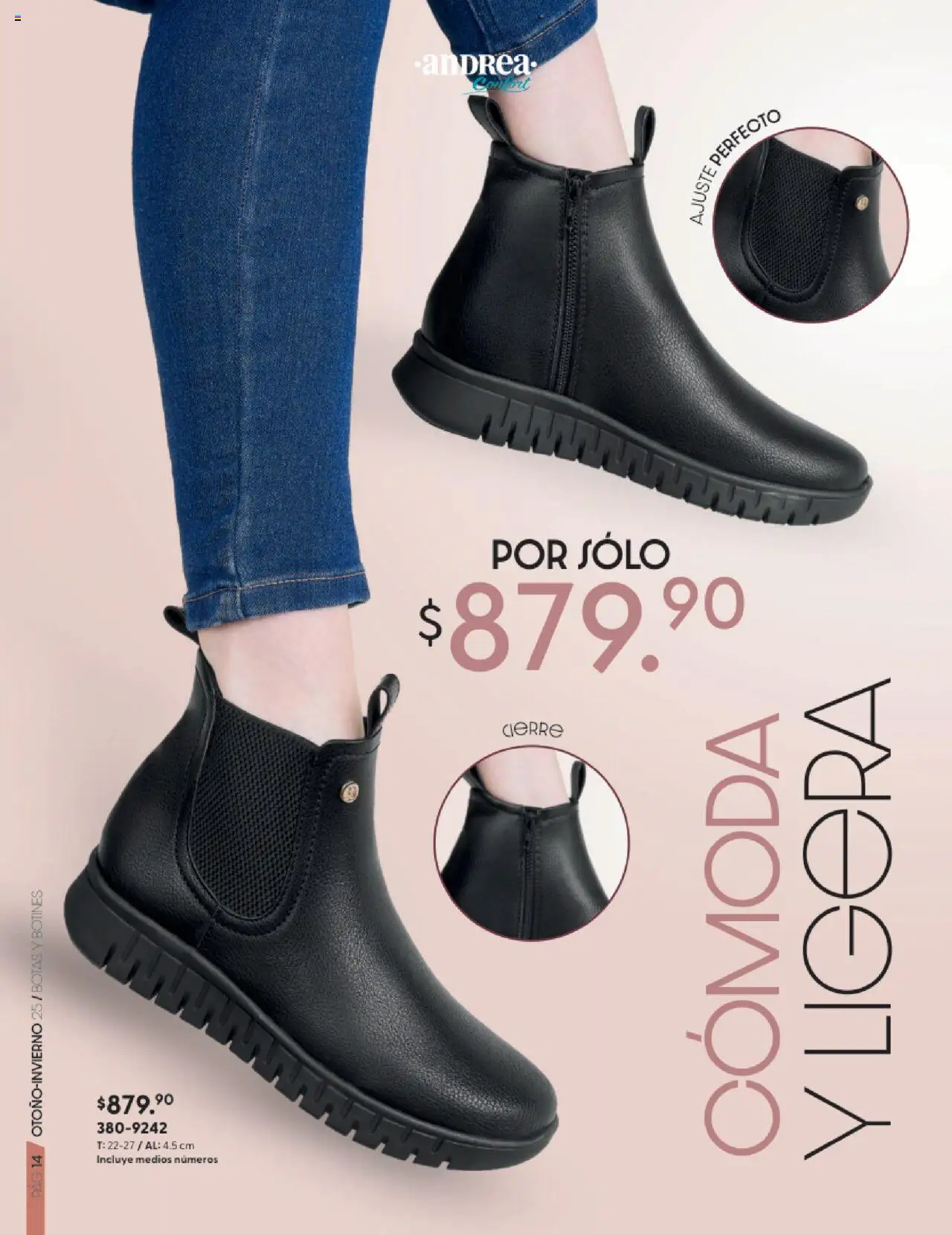 Nuevas ofertas de Andrea válidas en toda la República Mexicana desde el 24.08.2025. ¡Encuentra las mejores ofertas en Andrea - CCatálogo Calzado Confort Otoño! | Página: 14 | Productos: Botas, Botines