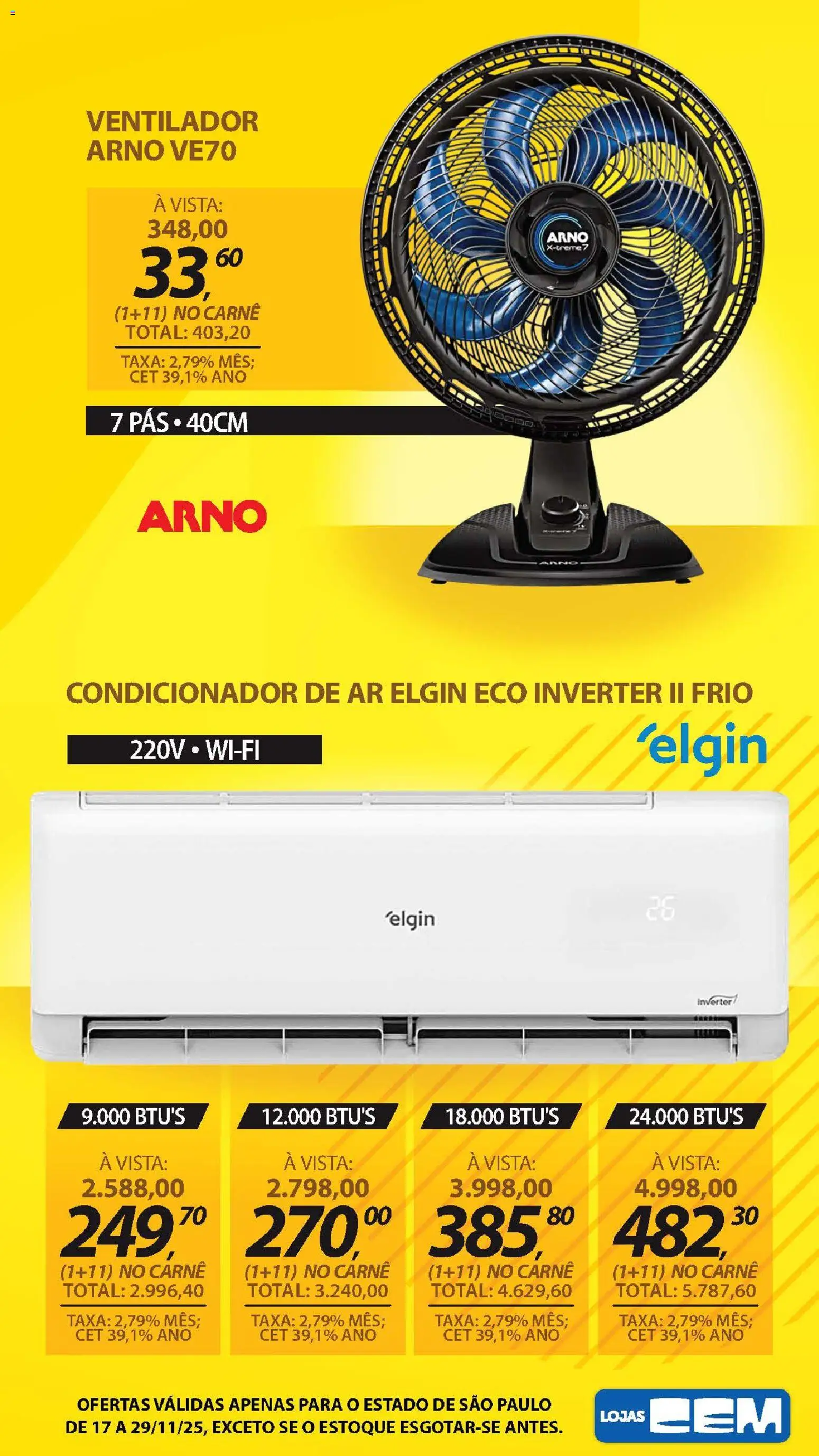 Lojas Cem Folheto - válido de 17.11.2025 | Página: 124 | Produtos: Ventilador, Condicionador, Carne
