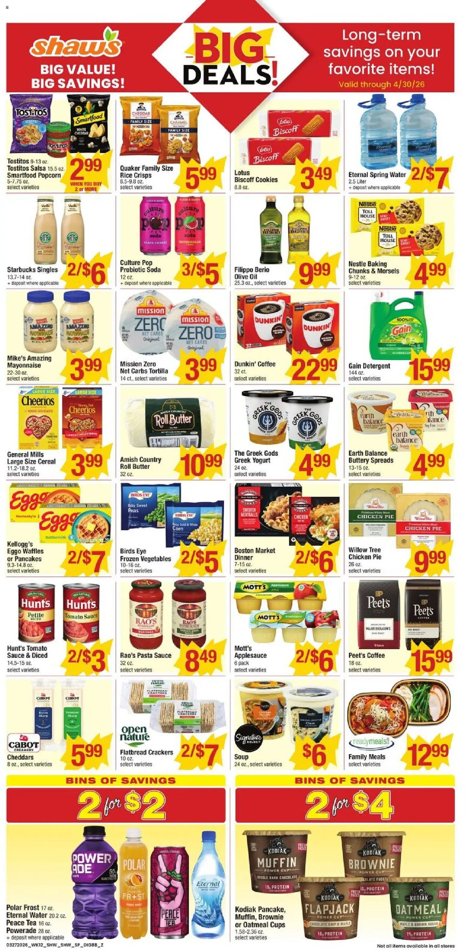 Shaw's Weekly Ad - valid from 27.03.2026 | Page: 5 | Products: Bread, Detergent, Pasta, Mayonnaise