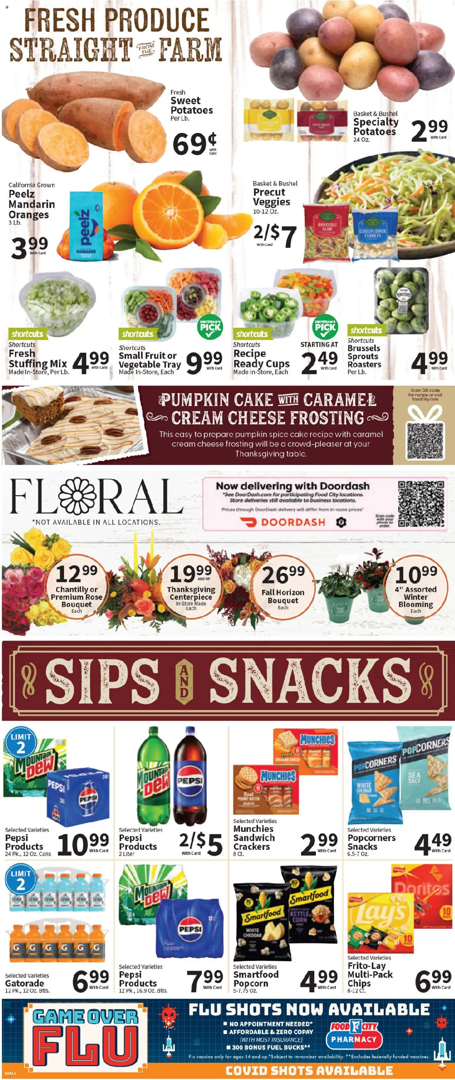 Food City Weekly Ad - valid from 19.11.2025 | Page: 5 | Products: Broccoli, Oranges, Chips, Pumpkin