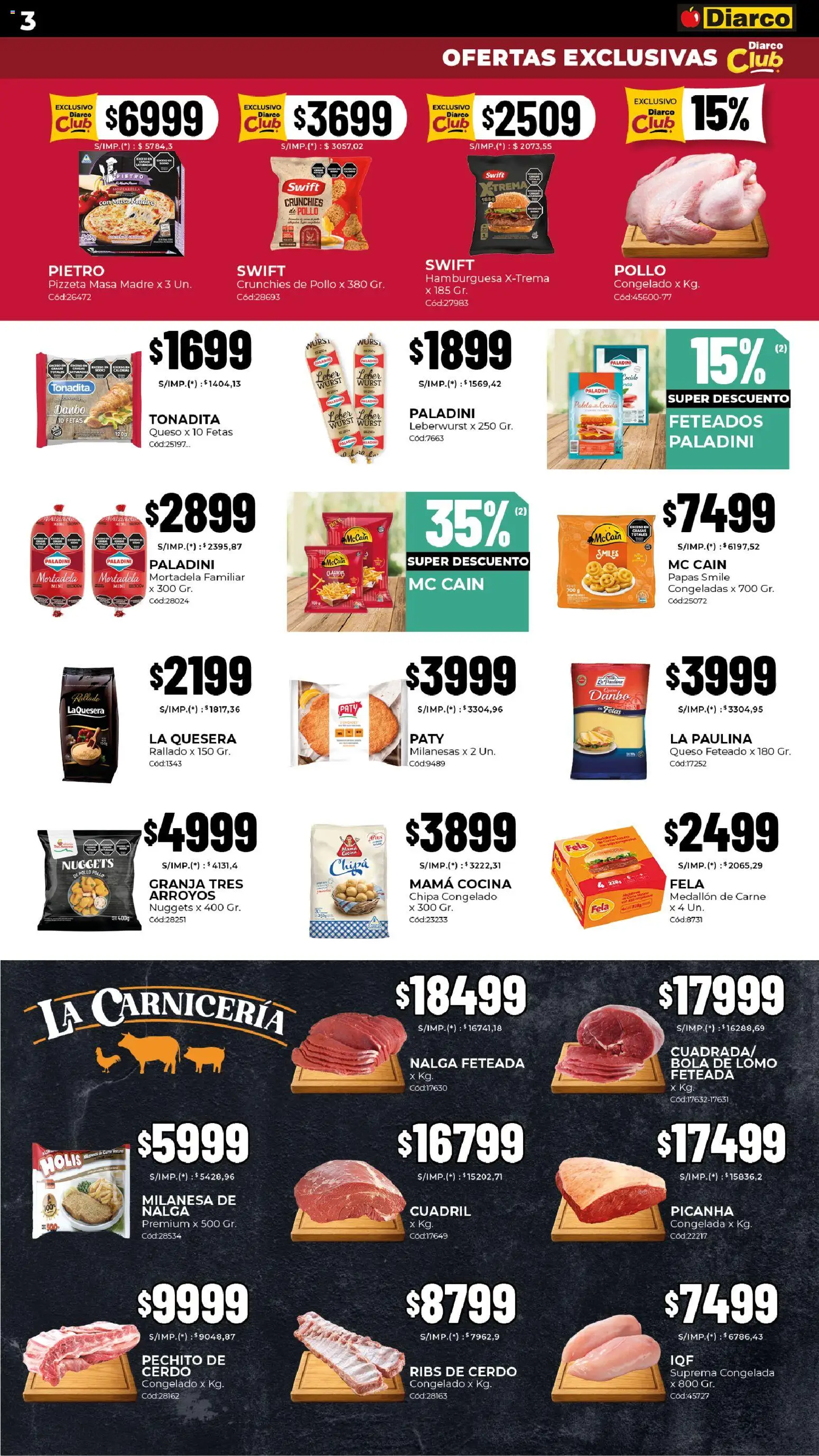 Diarco - Ofertas Pueblo Sur │ válido desde el 01.12.2025 | Página: 3 | Productos: Cocina, Pollo, Milanesa, Queso