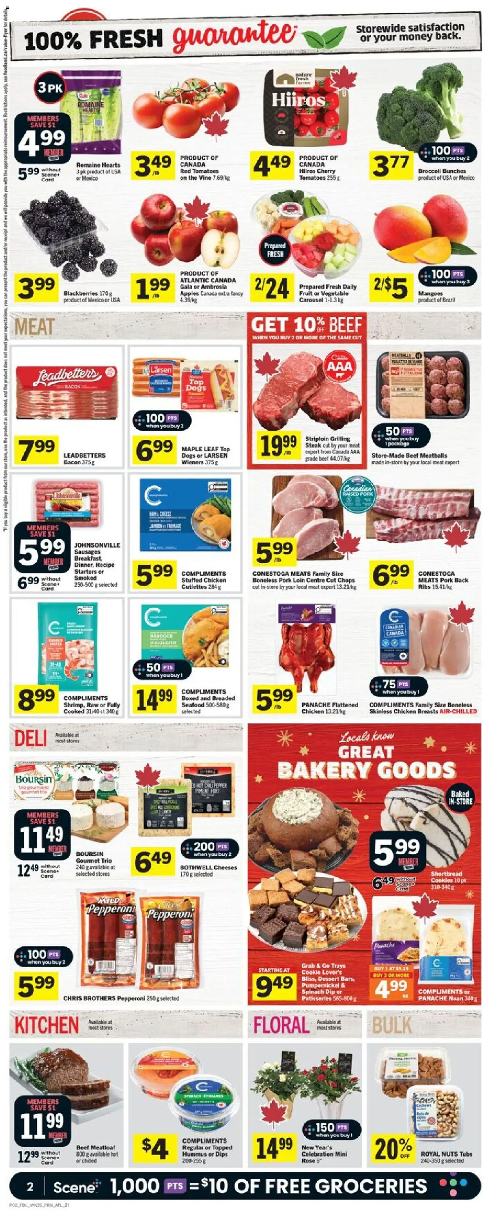 Foodland flyer valid from 25.12.2025 | Page: 3 | Products: Cookies, Chicken breasts, Pork, Apples