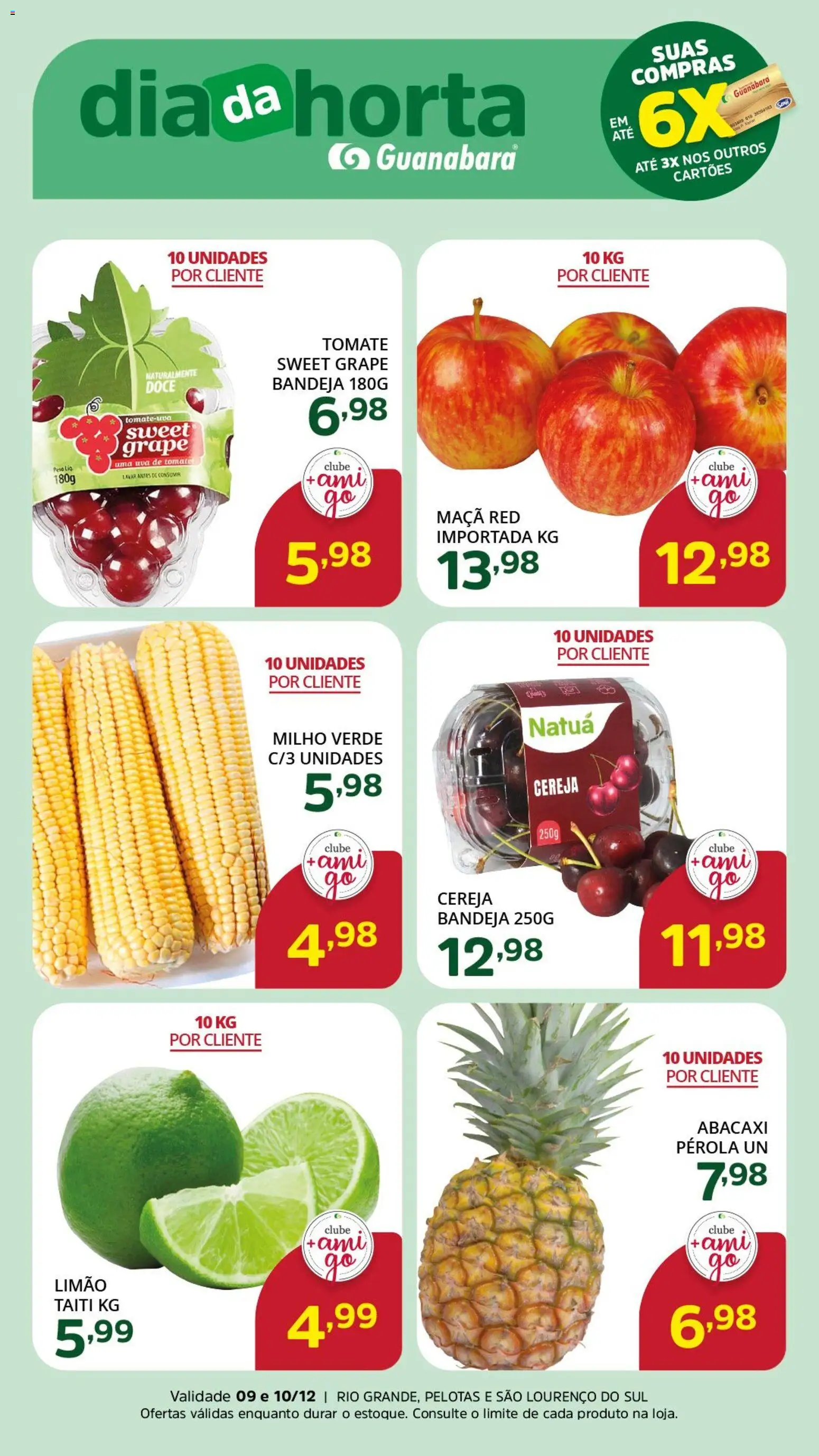 Supermercado Guanabara Folheto - válido de 10.12.2025 | Página: 3 | Produtos: Milho verde, Tomates, Abacaxi, Bandeja