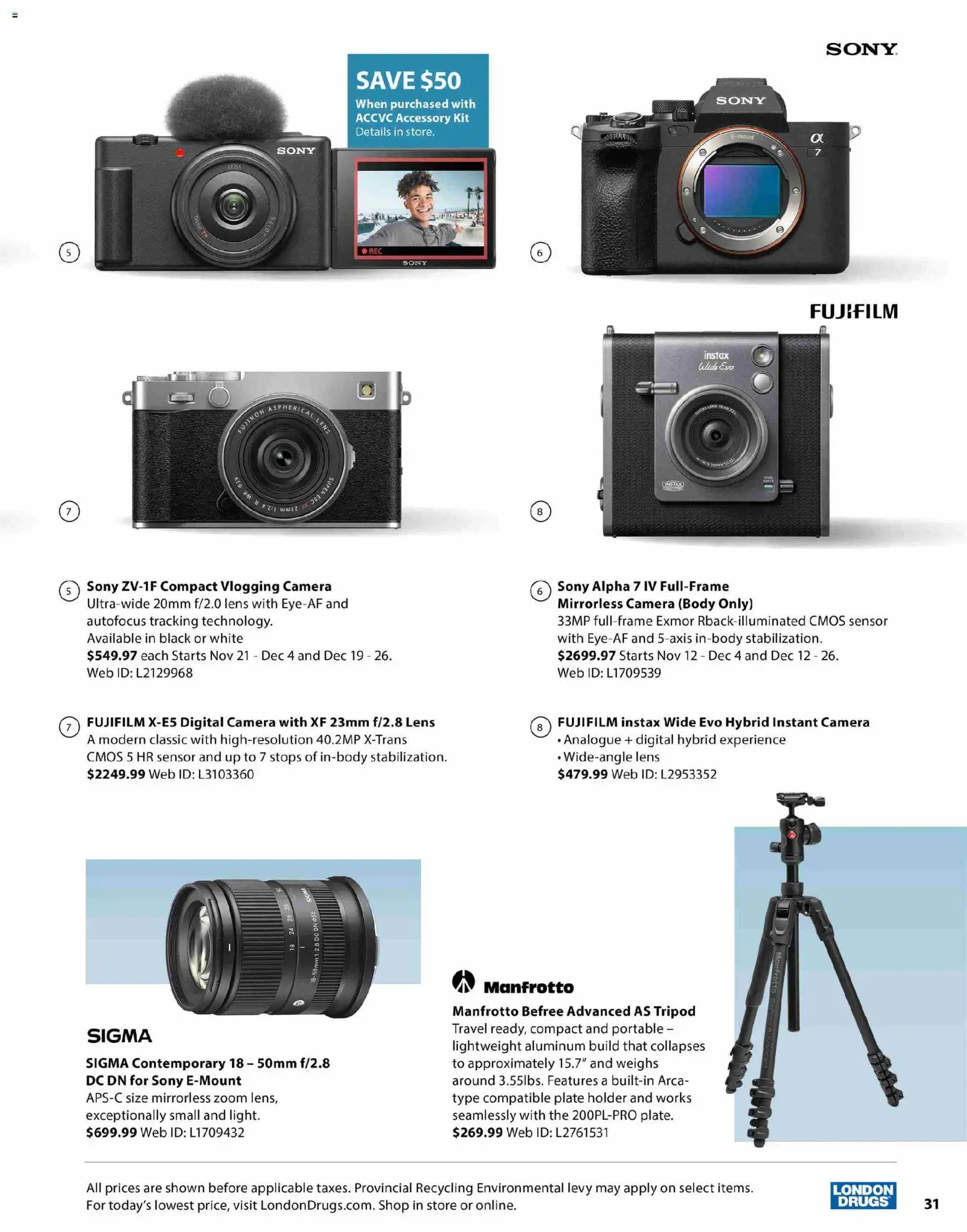 London Drugs flyer valid from 12.11.2025 | Page: 31 | Products: Camera