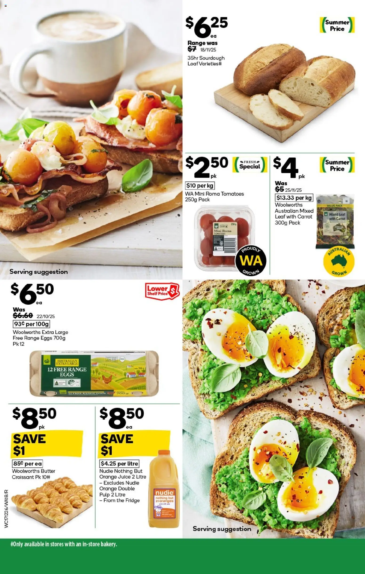 Woolworths catalogue - valid from 17.12.2025 | Page: 18 | Products: Eggs, Juice, Tomatoes, Fridge