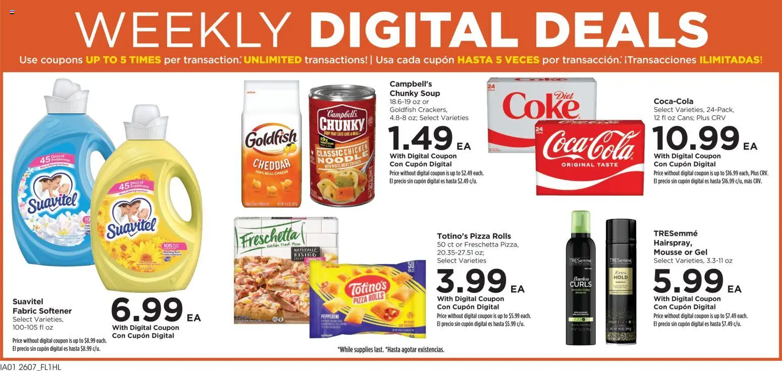 Food 4 Less Weekly Ad - valid from 18.03.2026 | Page: 2 | Products: Cheese, Pizza, Fabric softener