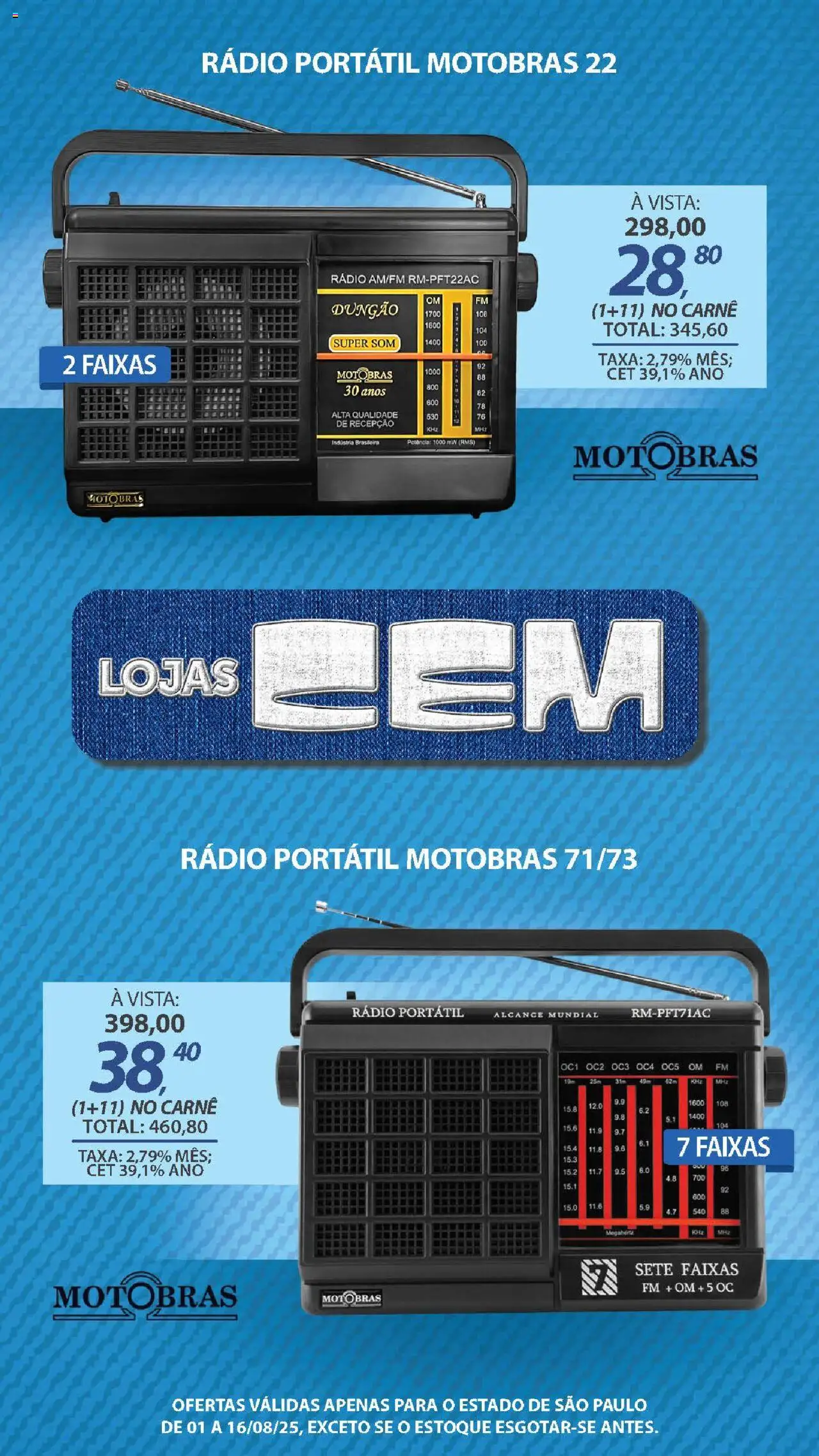 Lojas Cem Folheto - válido de 01.08.2025 | Página: 49 | Produtos: Carne, Rádio