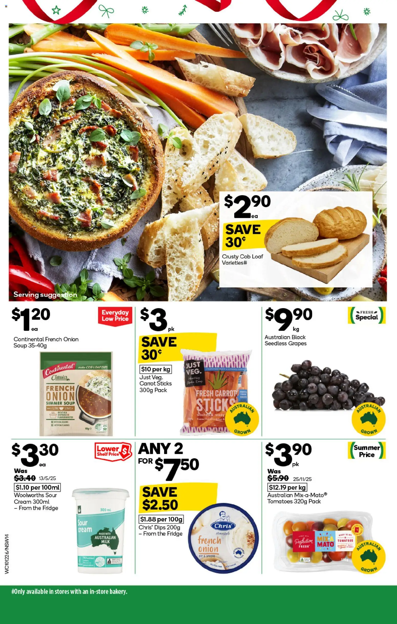 Woolworths catalogue - valid from 10.12.2025 | Page: 14 | Products: Tomatoes, Cream, Soup, Grapes