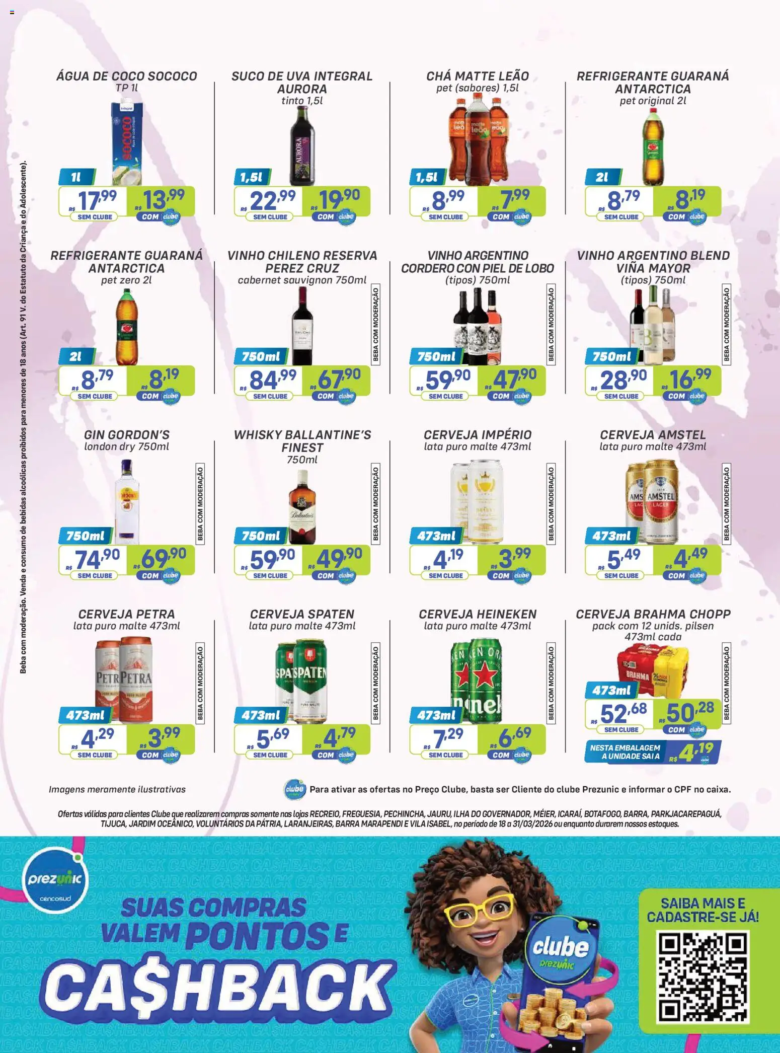 Prezunic Folheto - válido de 18.03.2026 | Página: 12 | Produtos: Guaraná, Chá, Gin, Refrigerante