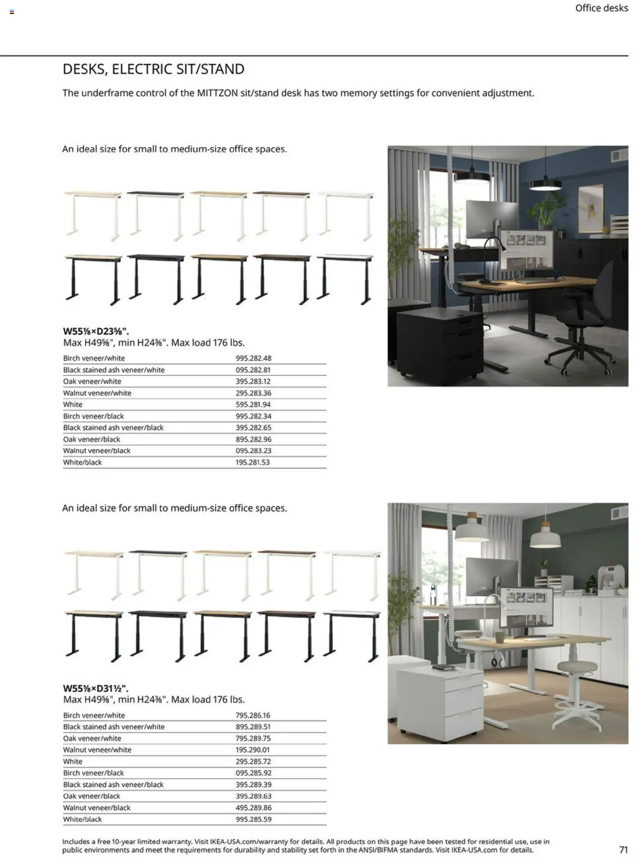 IKEA Office Brochure 2025 - valid from 01.03.2025 | Page: 71 | Products: Desk