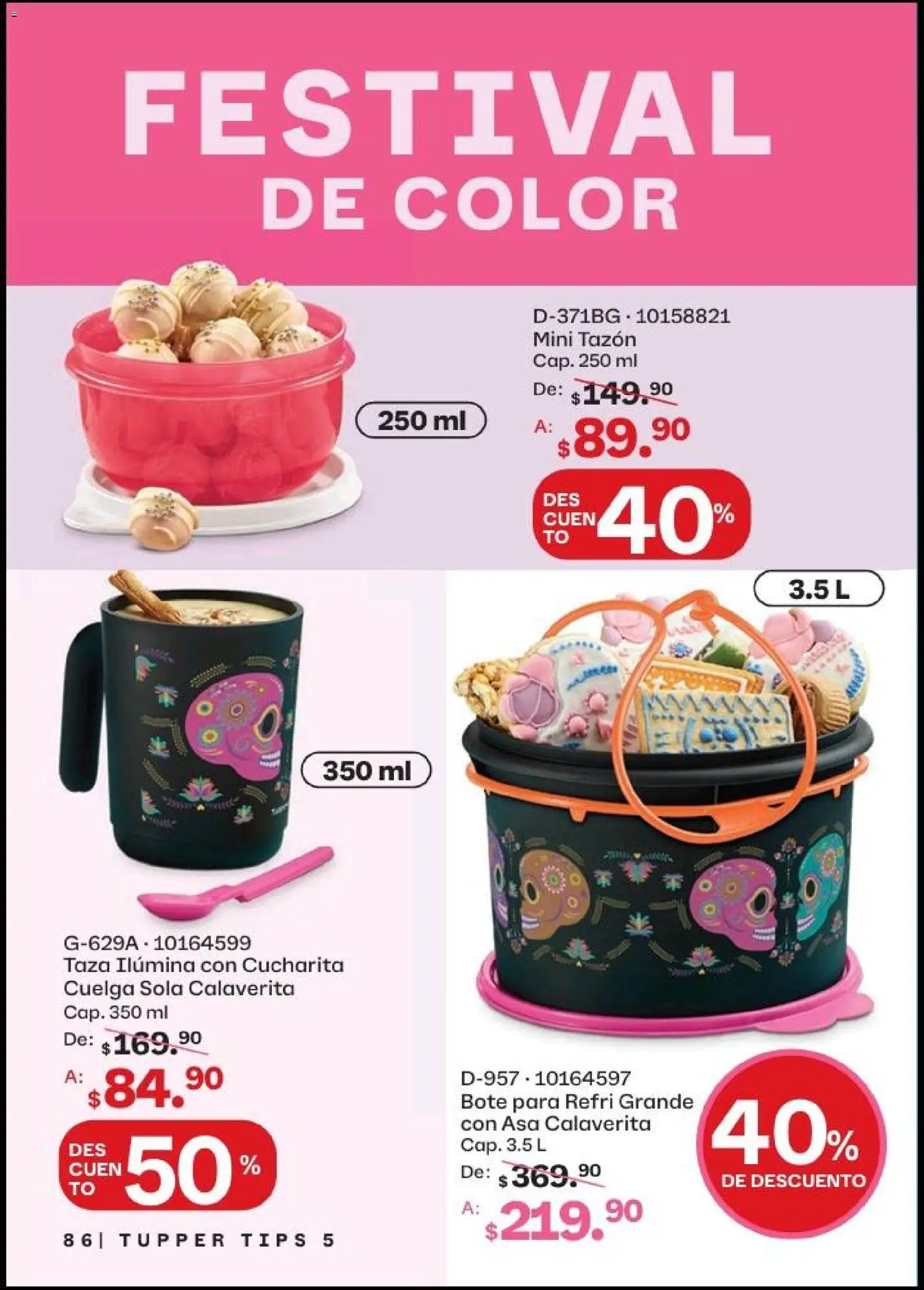 Nuevas ofertas de Tupperware válidas en toda la República Mexicana desde el 20.04.2026. ¡Encuentra las mejores ofertas en Tupperware catálogo! | Página: 86 | Productos: Taza, Tupper