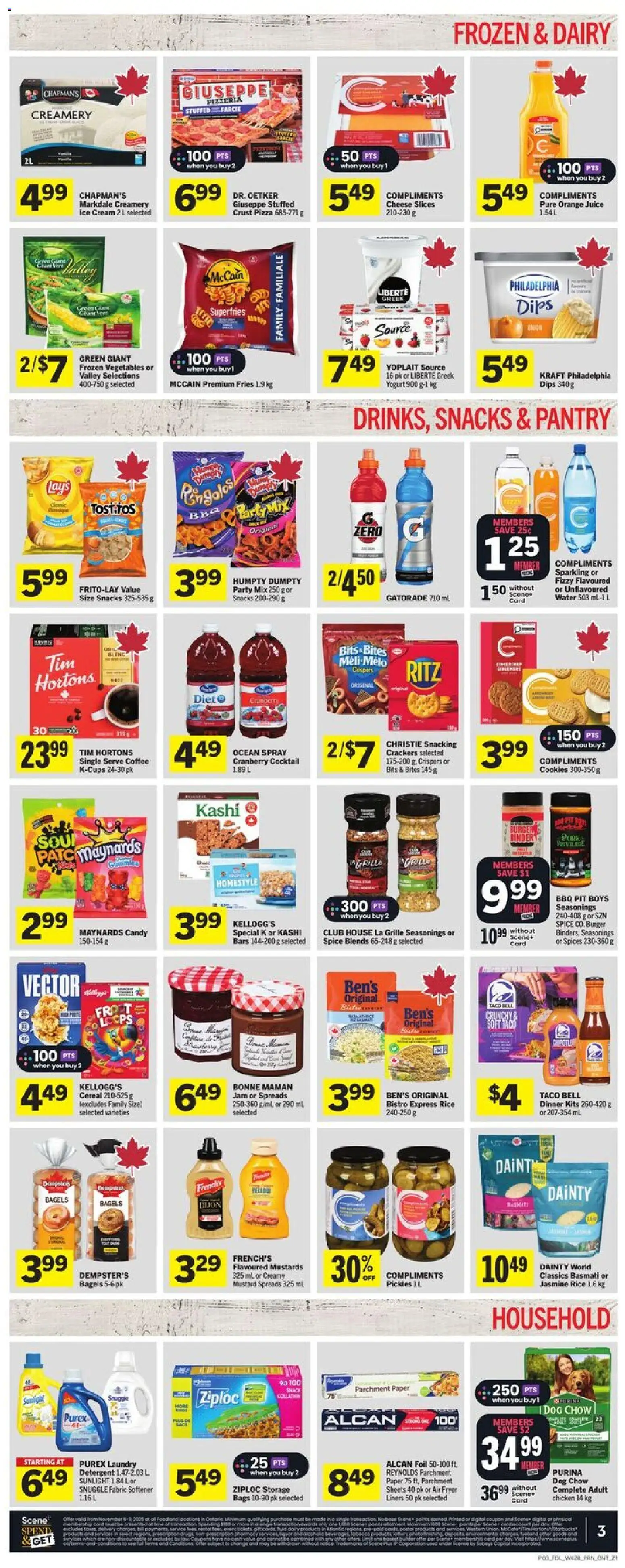 Foodland flyer valid from 06.11.2025 | Page: 4 | Products: Fryer, Yogurt, Pizza, Chicken