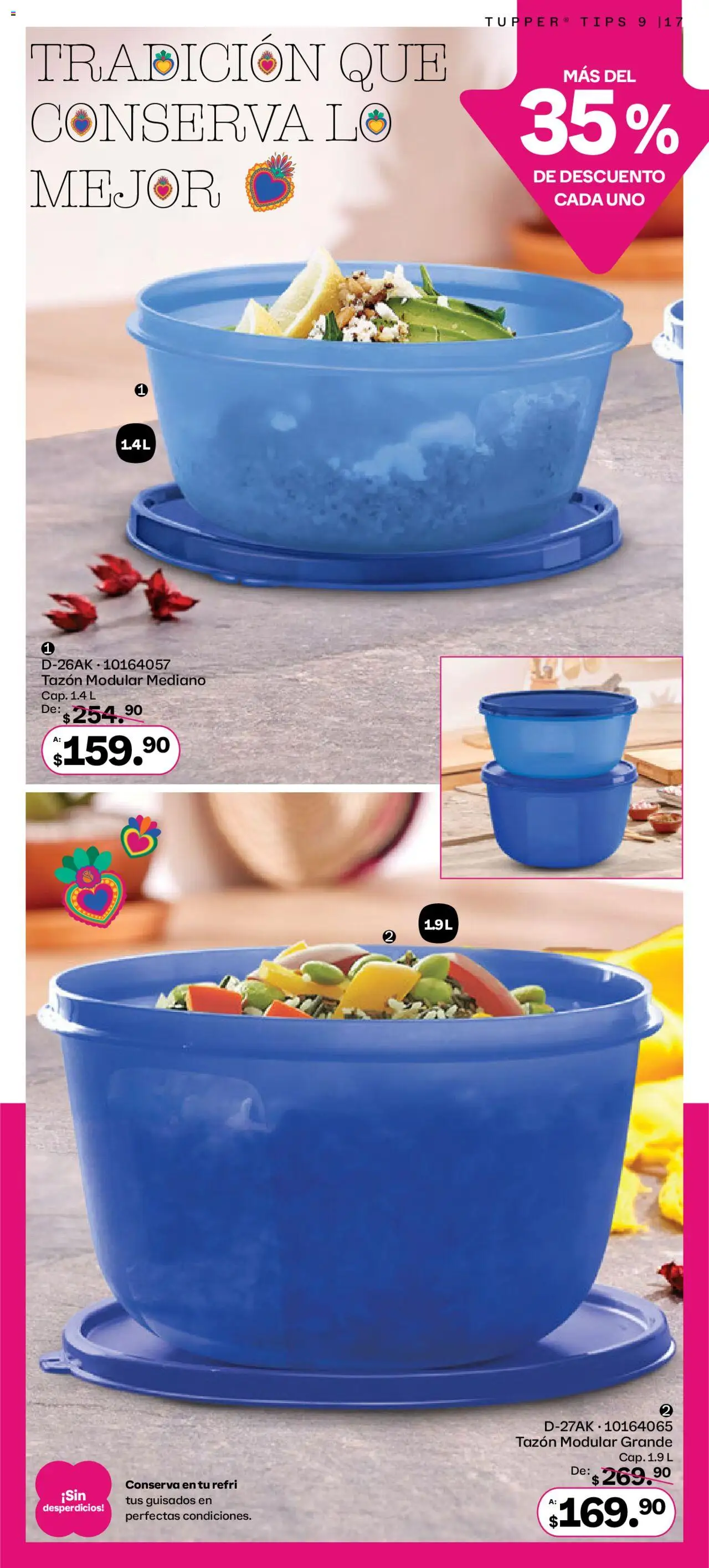 Nuevas ofertas de Tupperware válidas en toda la República Mexicana desde el 11.08.2025. ¡Encuentra las mejores ofertas en Tupperware catálogo! | Página: 17 | Productos: Tupper, Modular