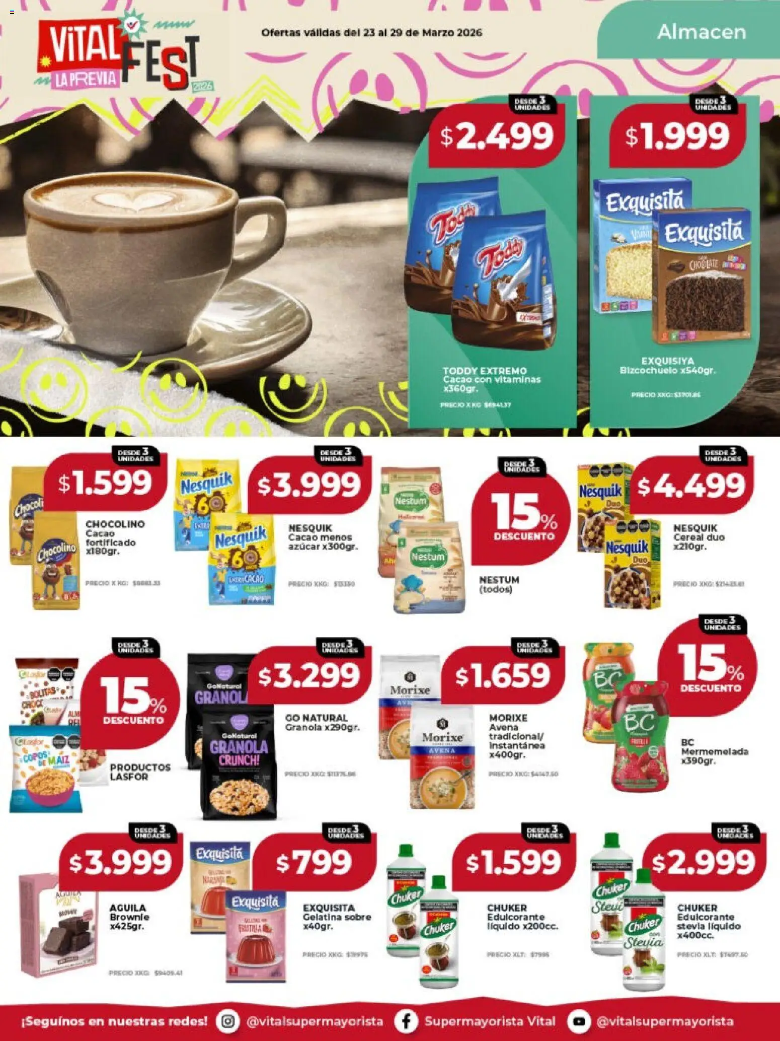 Vital ofertas │ válido desde el 23.03.2026 | Página: 14 | Productos: Copos, Vitaminas, Gelatina, Avena