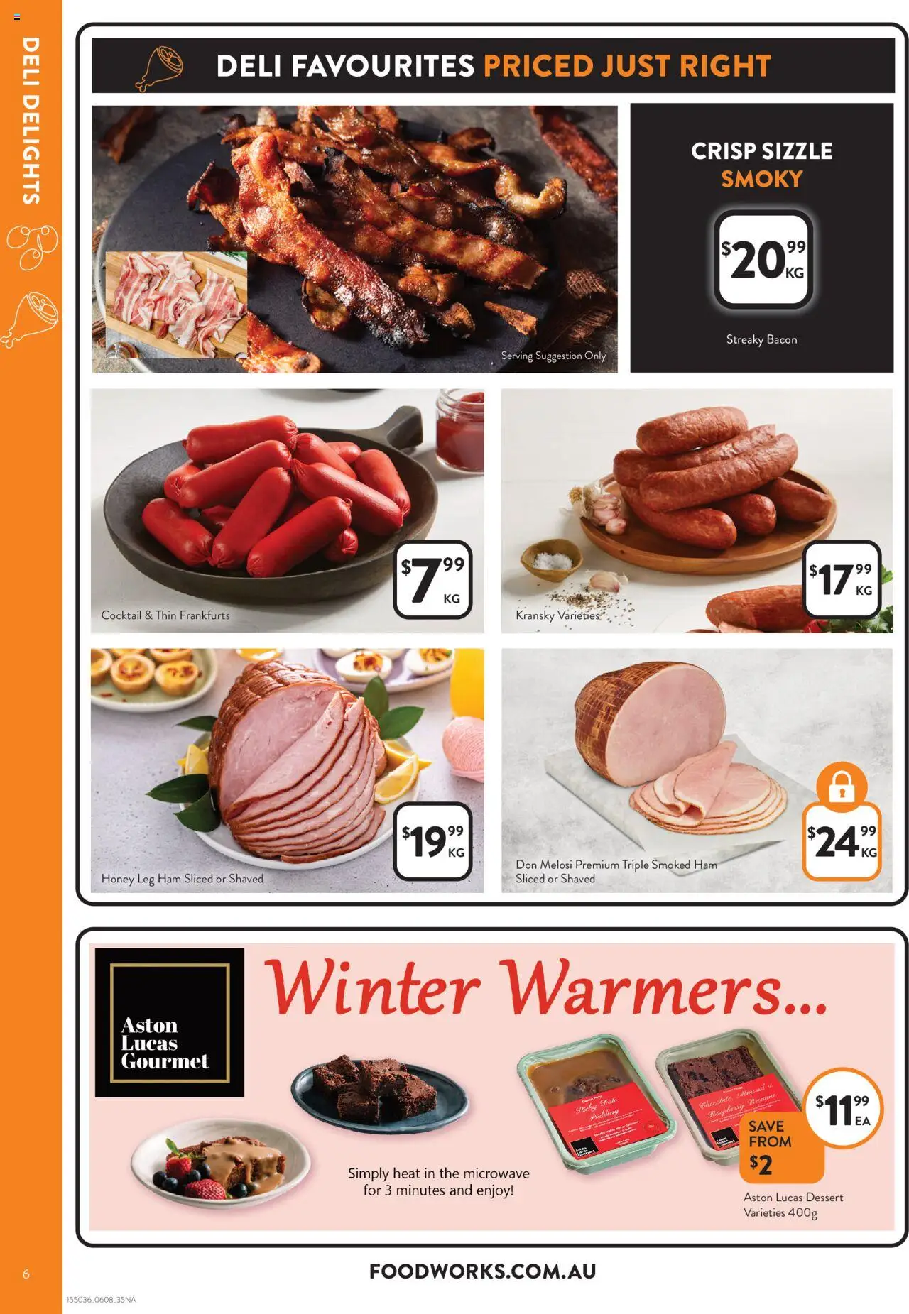 Foodworks catalogue - valid from 06.08.2025 | Page: 6 | Products: Bacon, Ham, Honey, Pudding