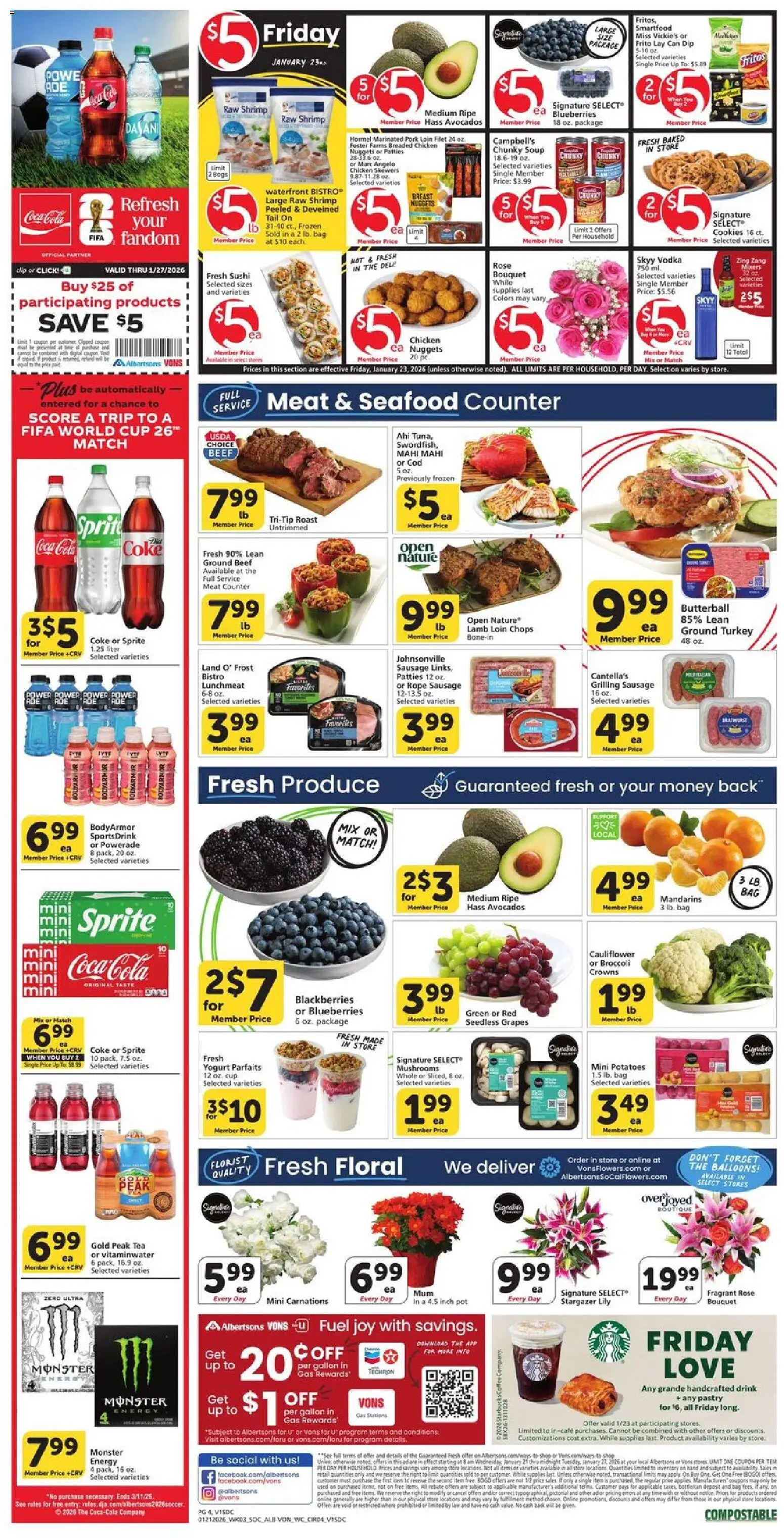 Vons Weekly Ad - valid from 21.01.2026 | Page: 4 | Products: Mandarins, Wc, Grapes, Pear