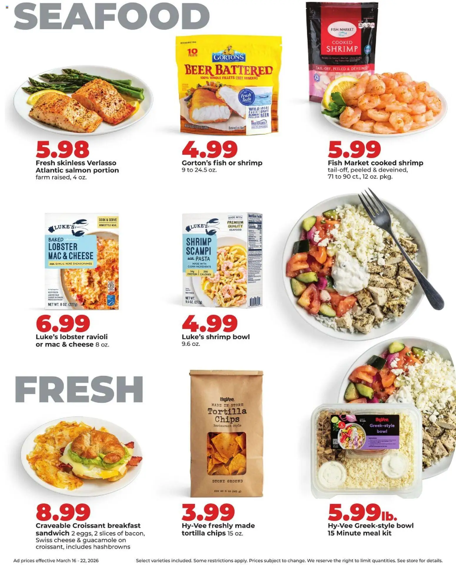 HyVee Weekly Ad - valid from 16.03.2026 | Page: 19 | Products: Crochet, Cheese, Pasta, Seafood