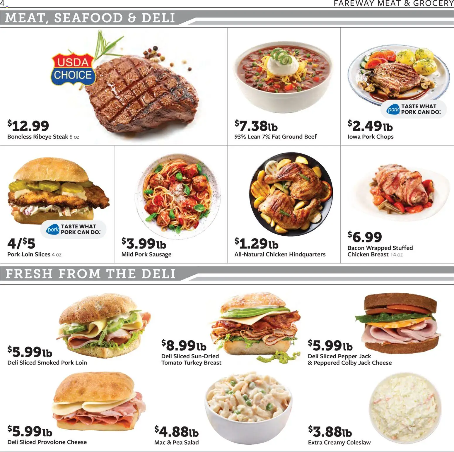 Fareway Weekly Ad - valid from 01.12.2025 | Page: 4 | Products: Beef, Seafood, Sausage, Pea